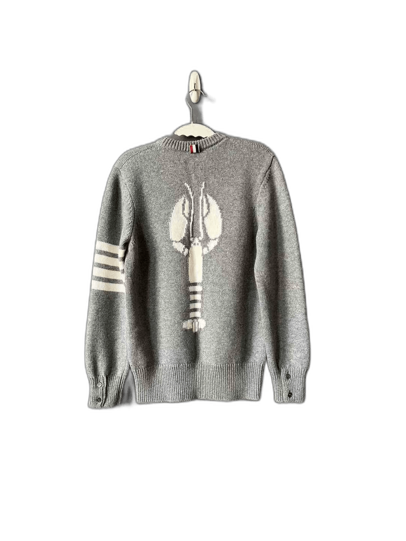 Thom Browne Thom Browne Gray Lobster Sweater with Stripes Size US S / EU 44-46 / 1 - 1 Thumbnail