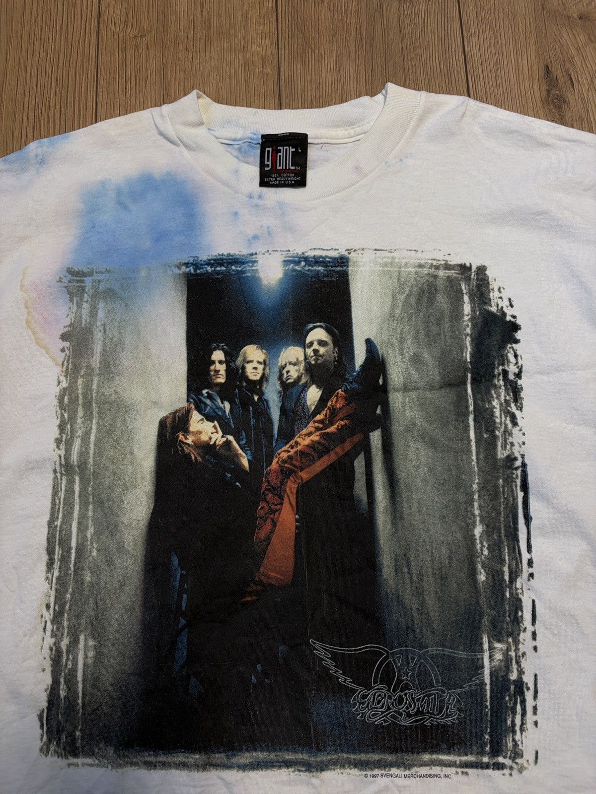 Aerosmith 1997 Aerosmith Nine Lives World Tour GIANT Vintage T-shirt Size US L / EU 52-54 / 3 - 13 Thumbnail