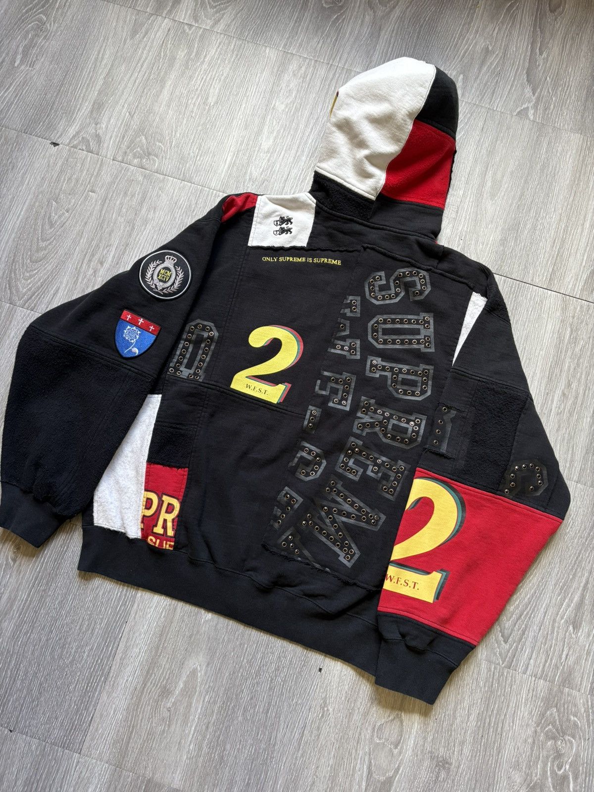 Supreme Supreme Patchwork Black Hoodie SS25 Size US L / EU 52-54 / 3 - 10 Thumbnail
