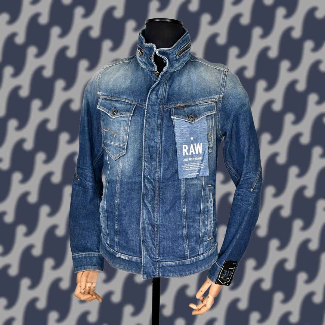 G-Star G-Star Arc Chopper 3D Slim Jacket DK Aged Restored Wils Stretch Denim size L Men Jacket Denim Size US L / EU 52-54 / 3 - 1 Thumbnail