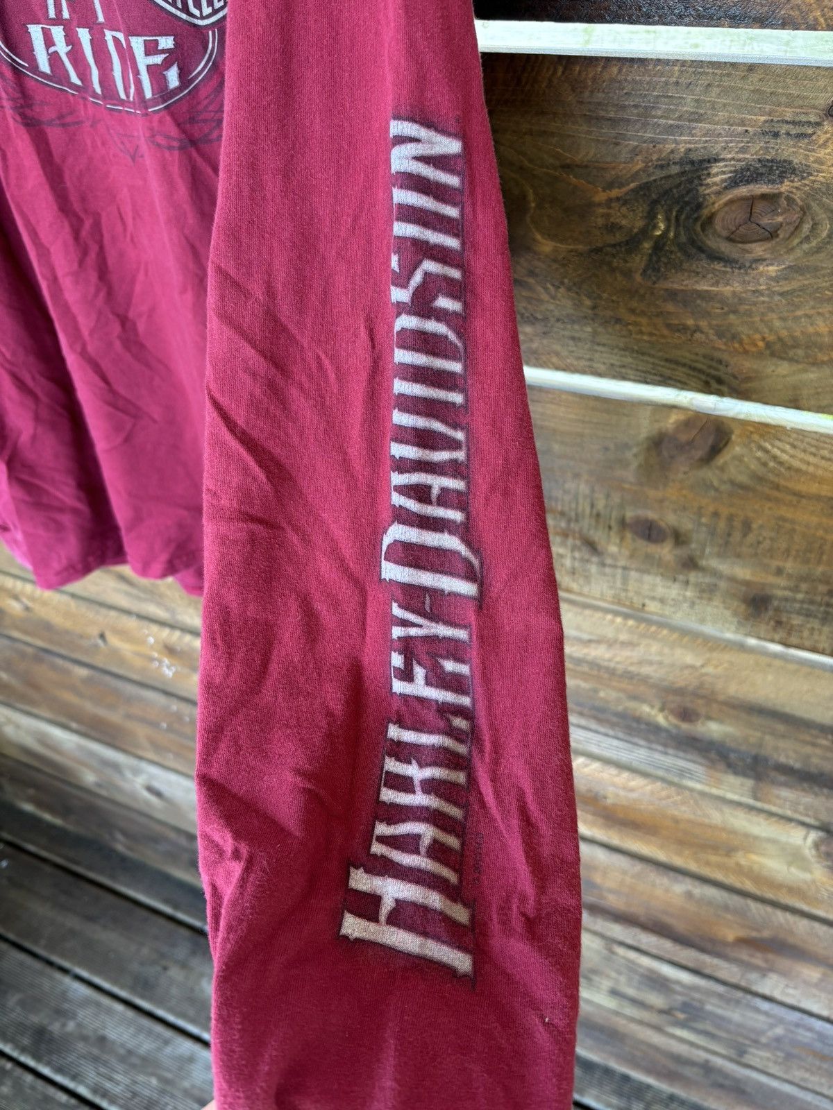 Harley Davidson Harley-Davidson Red Long Sleeve T- Shirt Size US XL / EU 56 / 4 - 5 Thumbnail