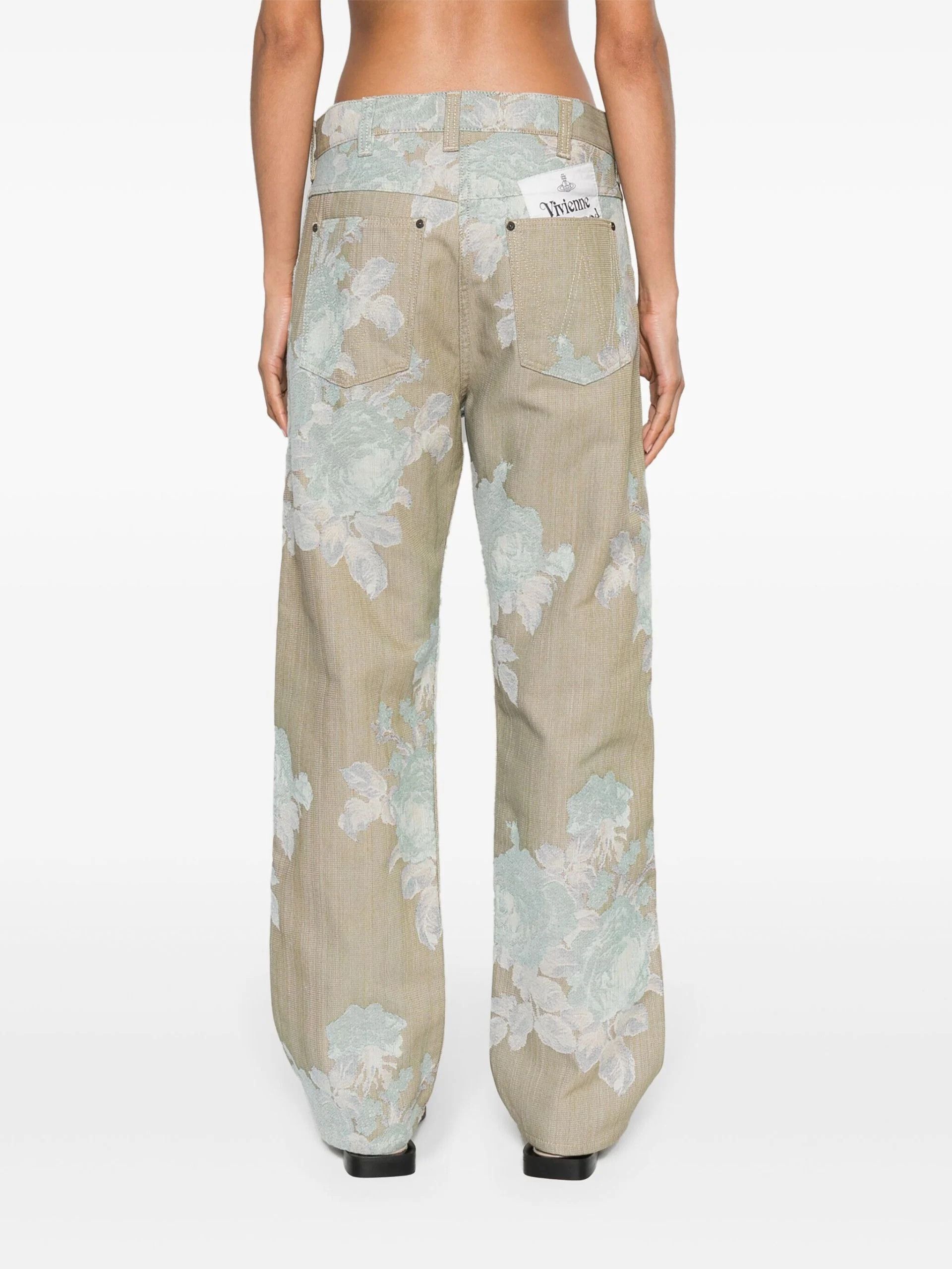 Vivienne Westwood o1s22i1n0924 Floral Jacquard Ranch Jeans in Beige Size 26" / US 2 / IT 38 - 3 Thumbnail