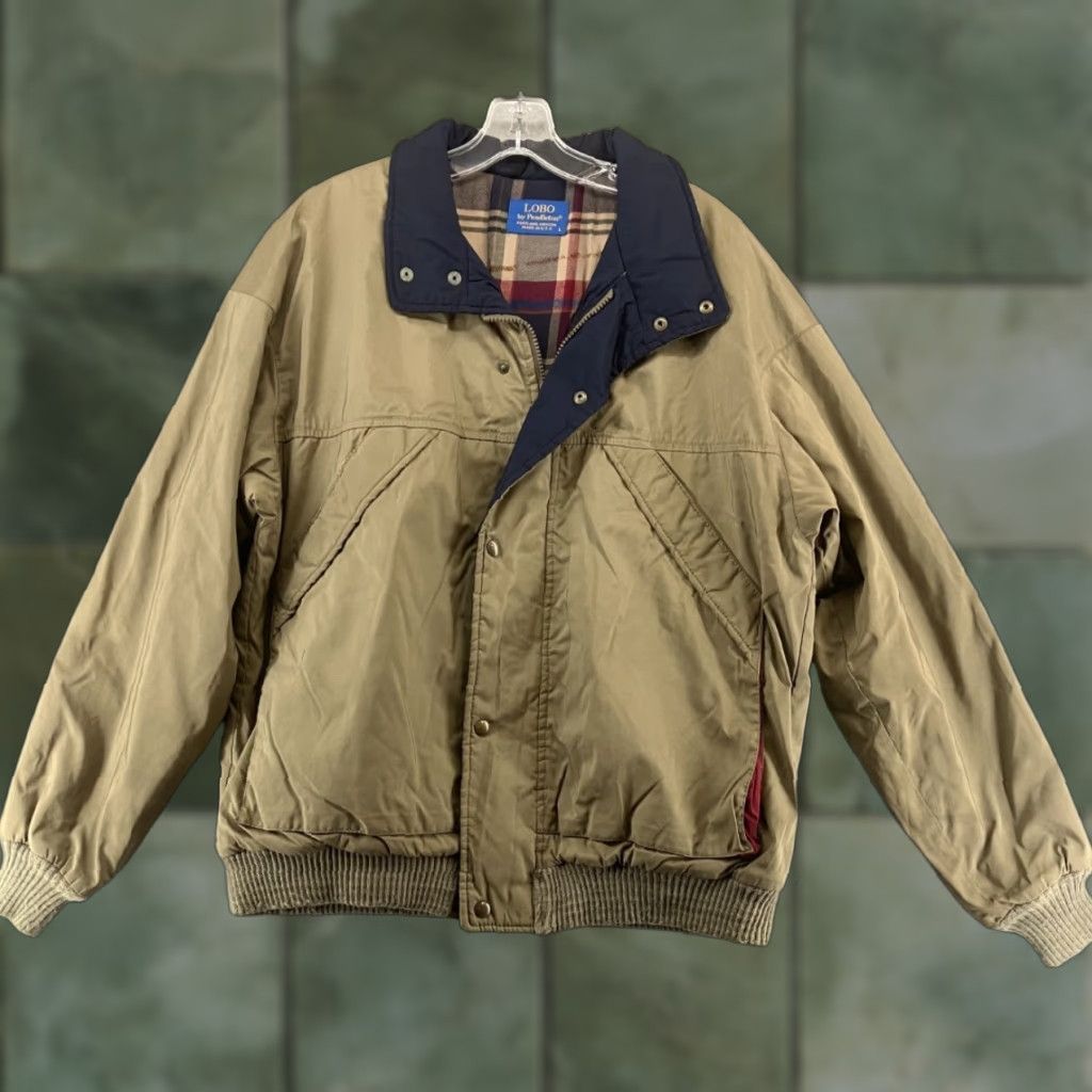 Pendleton VINTAGE LOBO Pendleton Bomber Jacket Mens L Wool Lined Plaid 80s 90s USA Brown Mid-Length Jacket Mens L Size US L / EU 52-54 / 3 - 1 Thumbnail