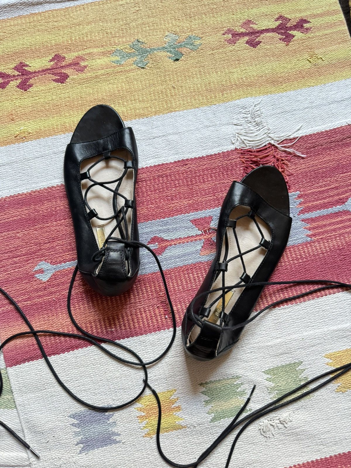Esprit Vintage 00’s Esprit y2k Black Leather Ballerina Flats Size US 7.5 / IT 37.5 - 2 Thumbnail