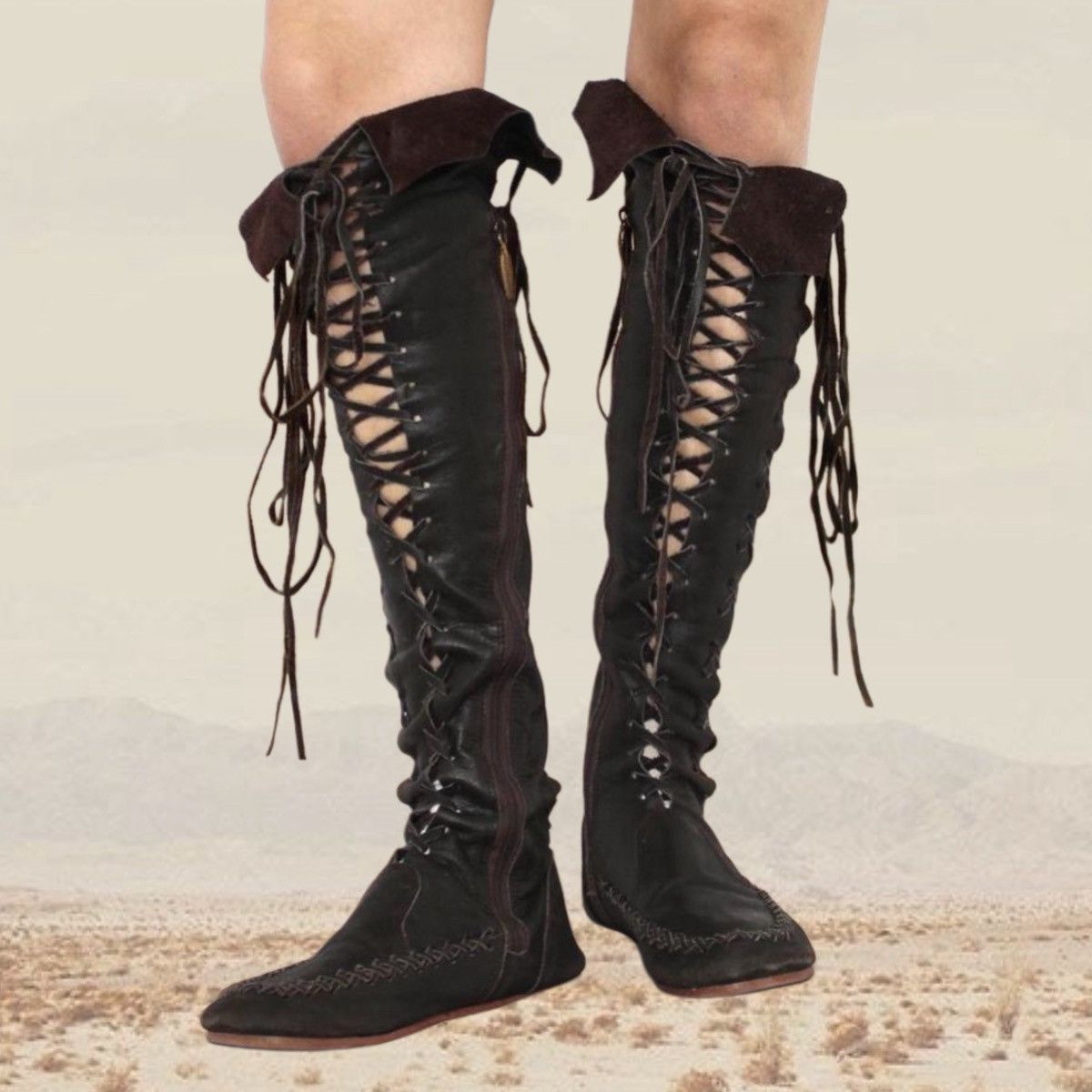 Vintage 🍂CORSET ELF BOOTS🍂 Size US 10 / IT 40 - 1 Thumbnail