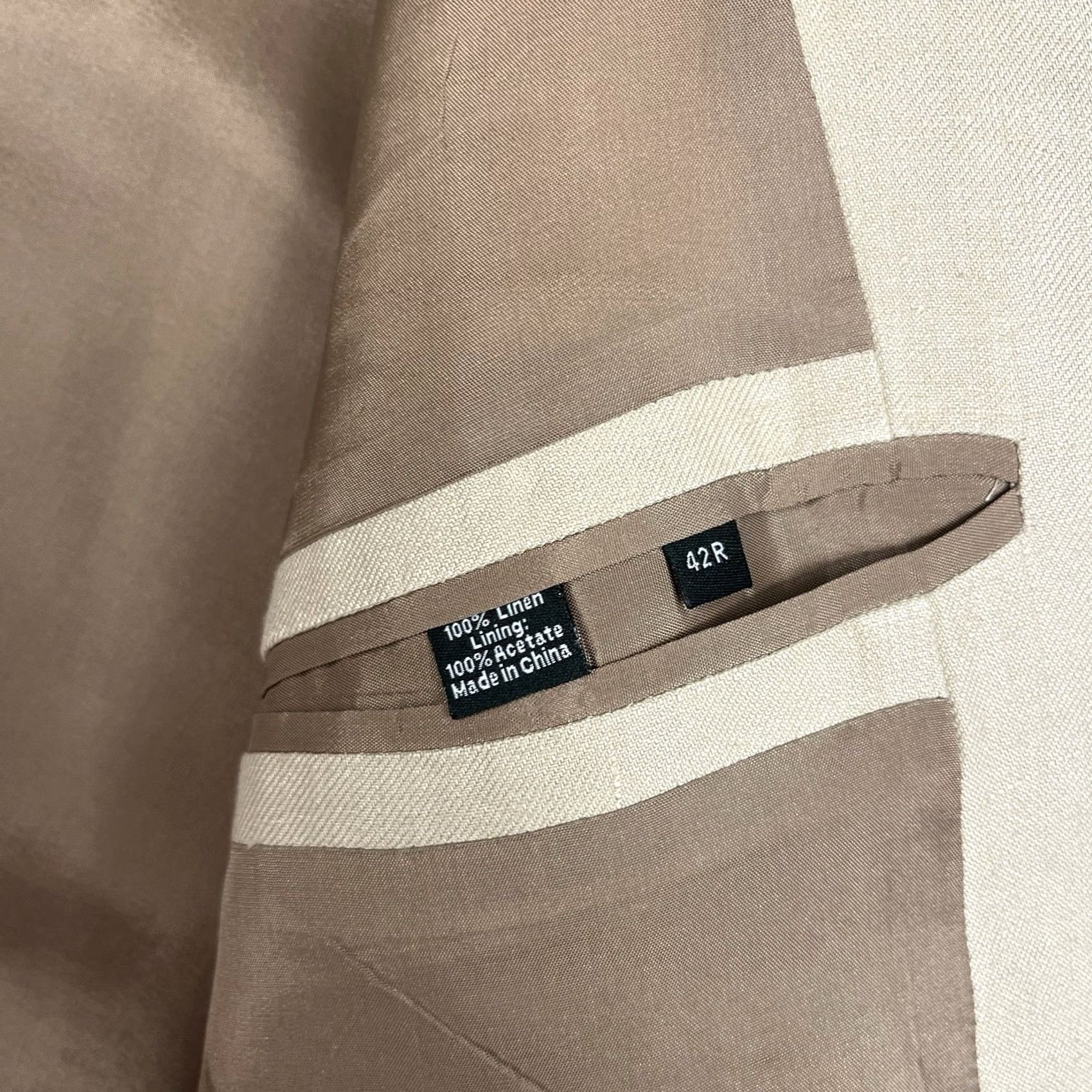 J.Crew J. Crew Suit 2 Piece Beige Tan Irish Linen 42R 36x30 Mens Size 42R - 4 Thumbnail