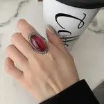 Other Vintage Red Garnet Stone Ring Size ONE SIZE - 2 Thumbnail