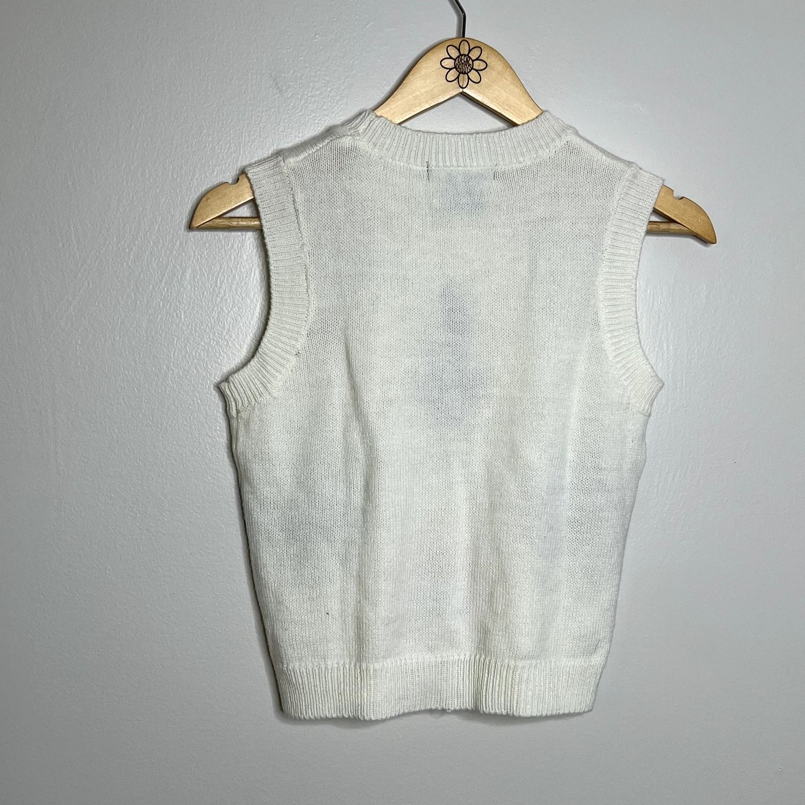 Other Smiley Design Jacquard Knit Sweater Vest Top Size M / US 6-8 / IT 42-44 - 5 Thumbnail