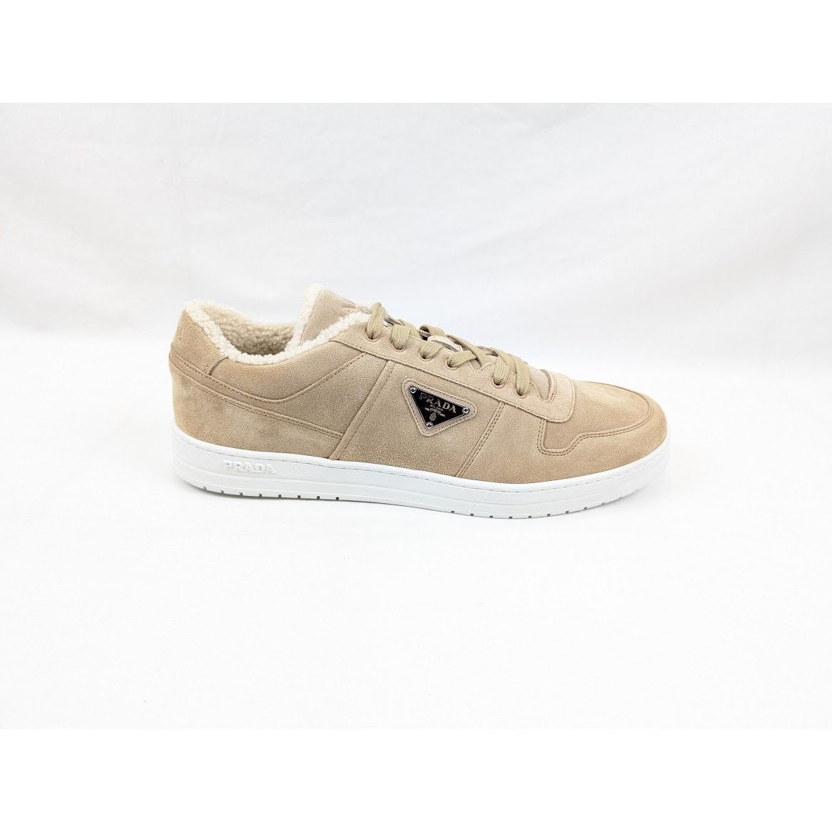 Prada o1rshd1 Downtown Shearling Sneakers in Beige Size US 13 / EU 46 - 1 Thumbnail