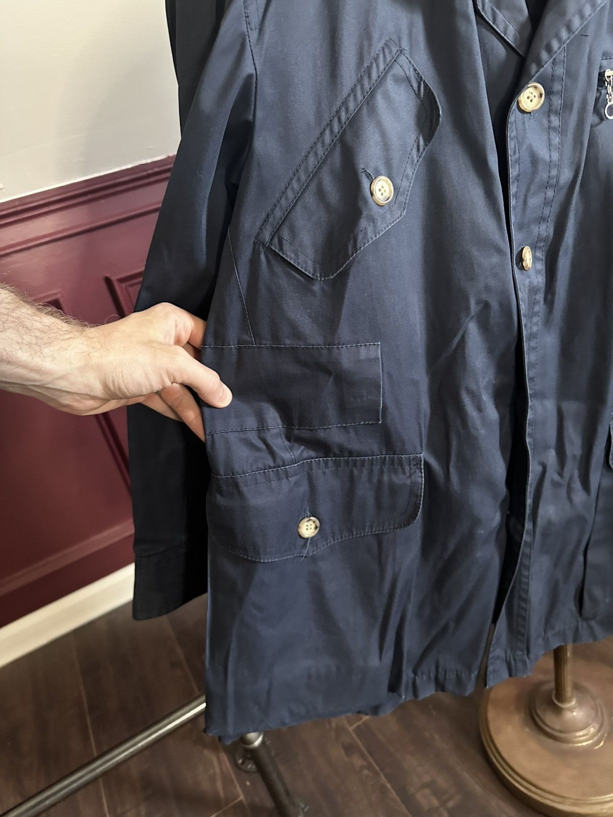 Gant Vintage navy blue fishermans rain jacket duster cargo Size US L / EU 52-54 / 3 - 3 Thumbnail