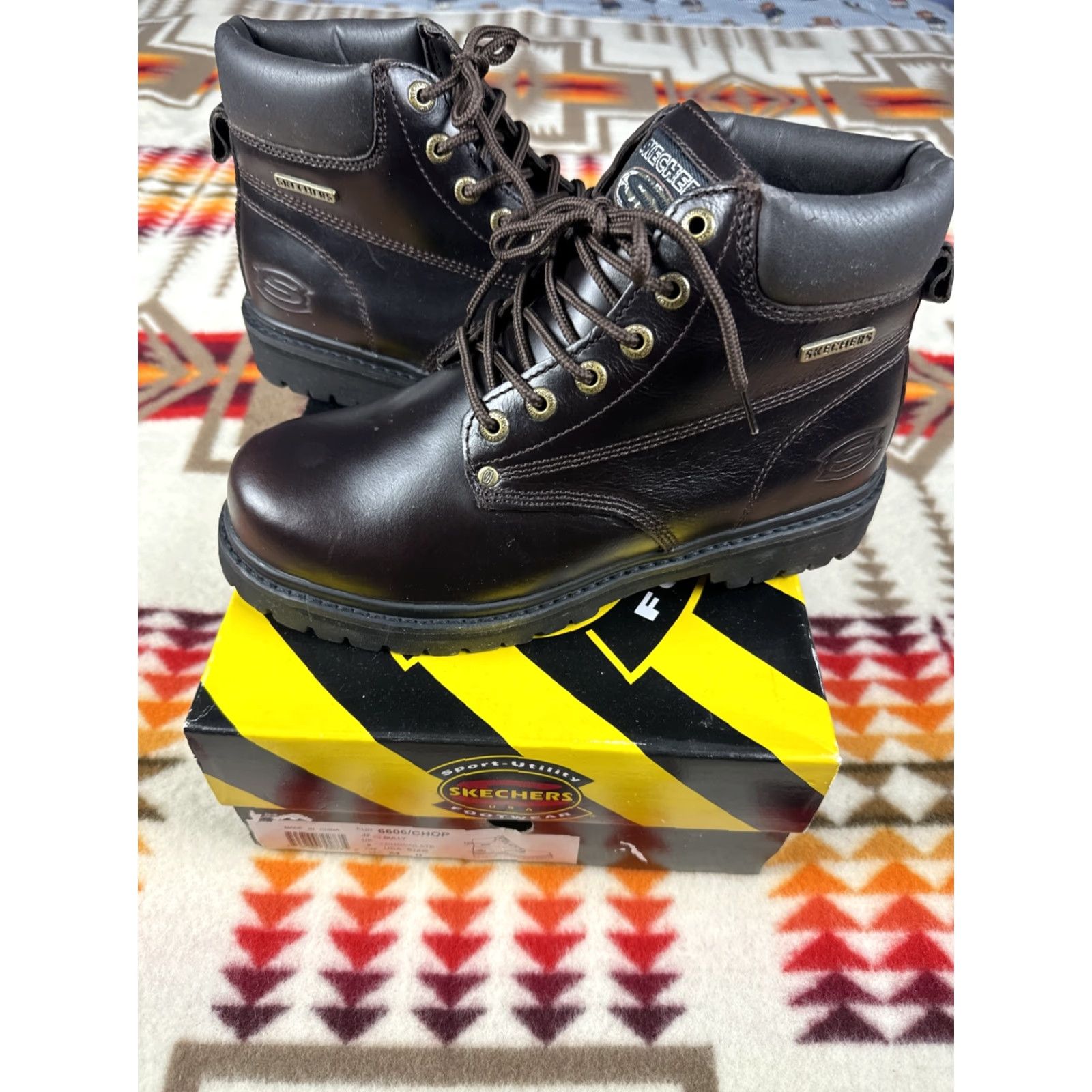 SKECHERS VINTAGE Skechers Bully Brown Boots 6606 Mens Sz 9 M W Box Leather Boots Brown 9 Mens Size US 9 / EU 42 - 4 Thumbnail