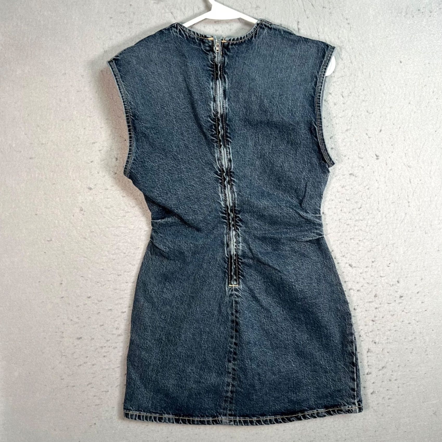 Zara Zara Blue Denim Dress Womens XS Sleeveless Cotton Blend A-Line Mini Casual VintageNo (DS) Size XS / US 0-2 / IT 36-38 - 2 Thumbnail