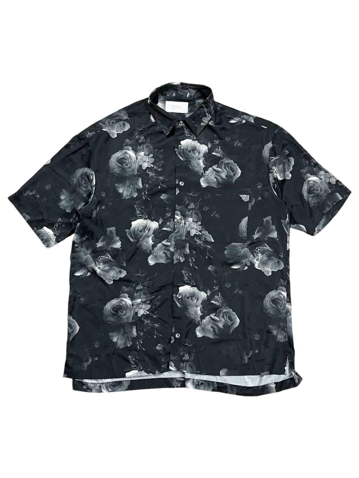 Shellac 2000s Studious - Romantic Black Flower Shirt Size US M / EU 48-50 / 2 - 1 Thumbnail