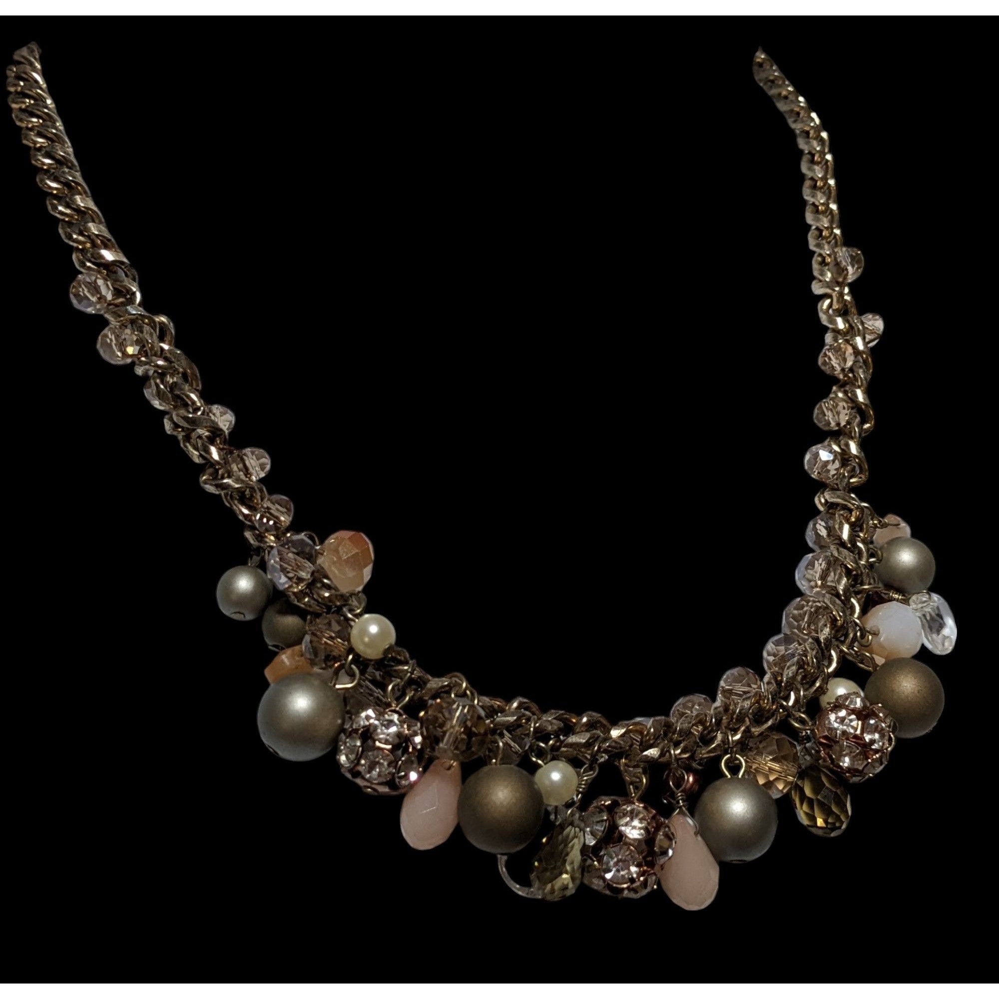 Loft Glam Ann Taylor Loft Gold Beaded Fringe Necklace Size ONE SIZE - 3 Thumbnail
