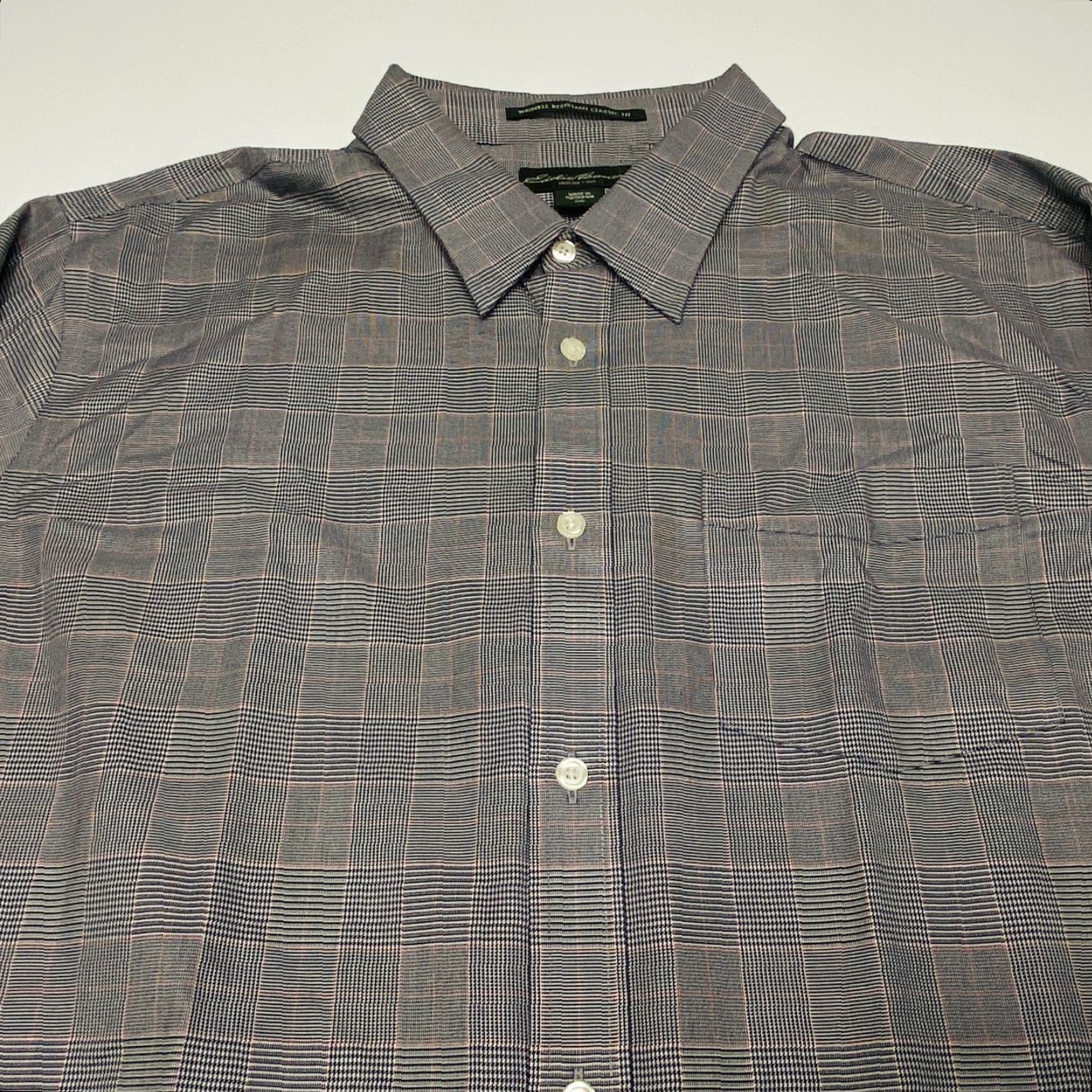 Eddie Bauer VINTAGE: No Eddie Bauer Dress Shirt Mens 2XL Check Long Sleeve Button Up Wrinkle Resistant Size 48R - 4 Thumbnail