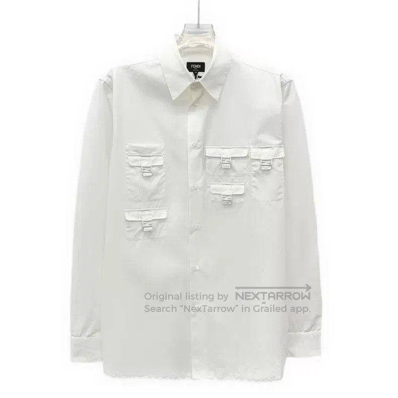 Fendi Fendi size 39 22 Model White Multi-Pocket Cotton Collar Sin Size US XS / EU 42 / 0 - 1 Thumbnail