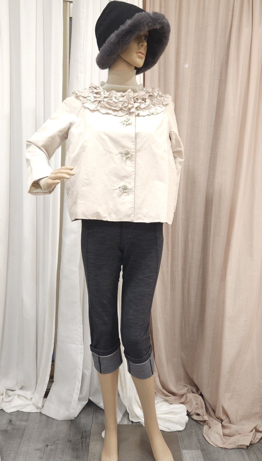 Kate Spade KATE SPADE Boat Neck Ruffled Bow Button A-Line Coat/Top Size S / US 4 / IT 40 - 2 Thumbnail