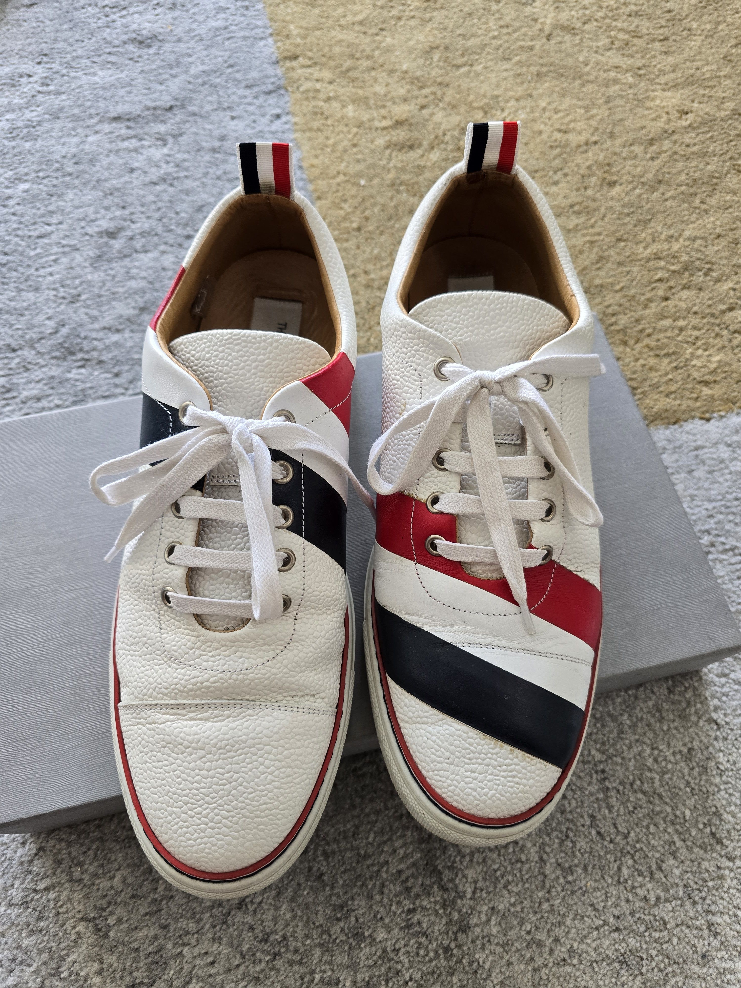 Thom Browne Thom Browne Canvas Sneaker w Heritage Contrast Stitch Size US 11 / EU 44 - 1 Thumbnail