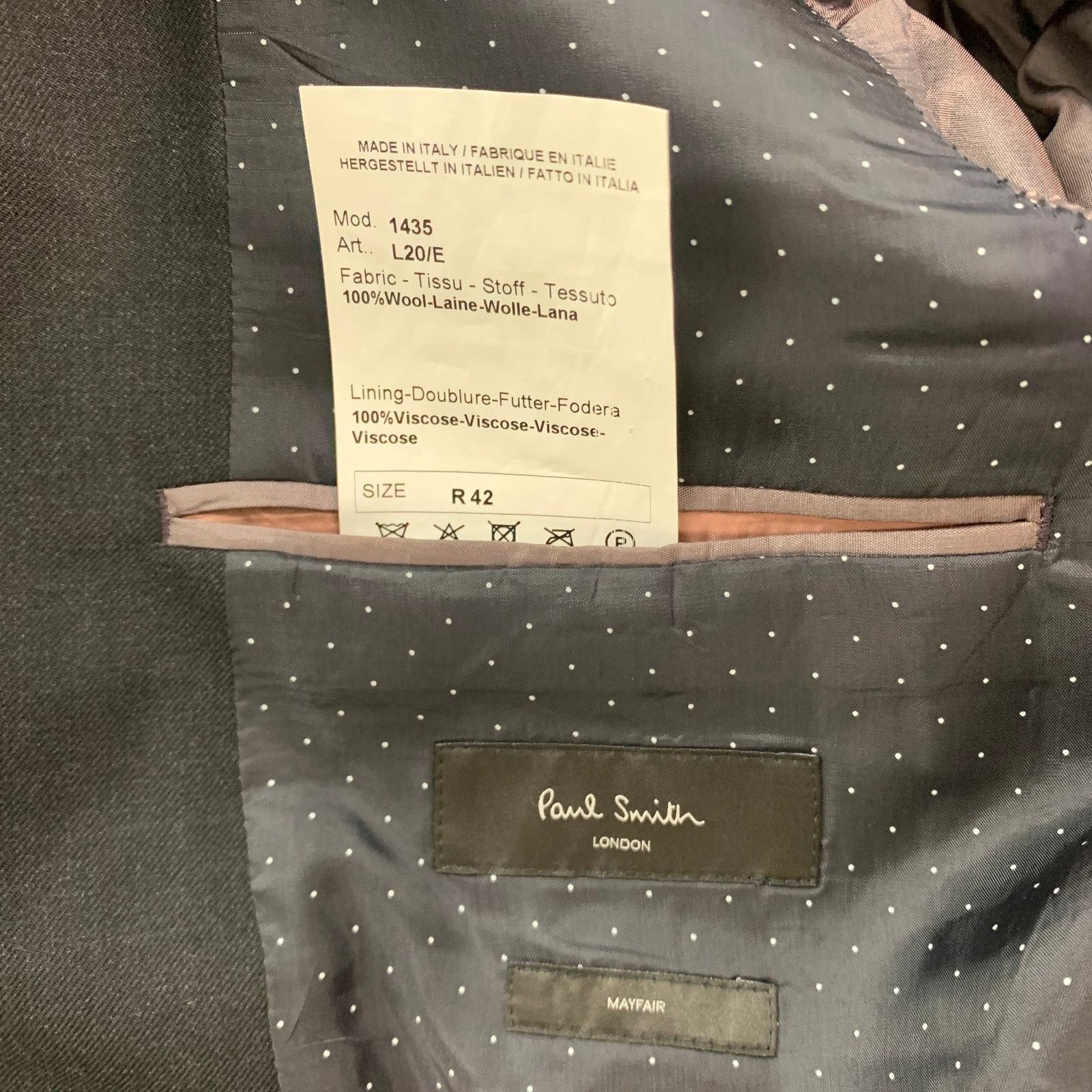 Paul Smith PAUL SMITH Size 42 Black Wool Notch Lapel Suit Size 42R - 8 Thumbnail
