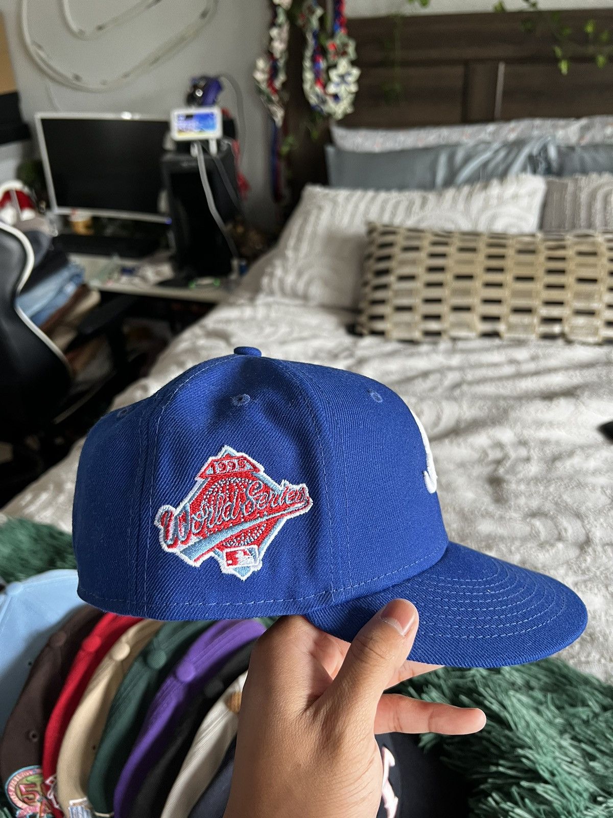 New Era Blue Atlanta Braves 59fifty Fitted w/Side Patch 7 Size ONE SIZE - 2 Thumbnail