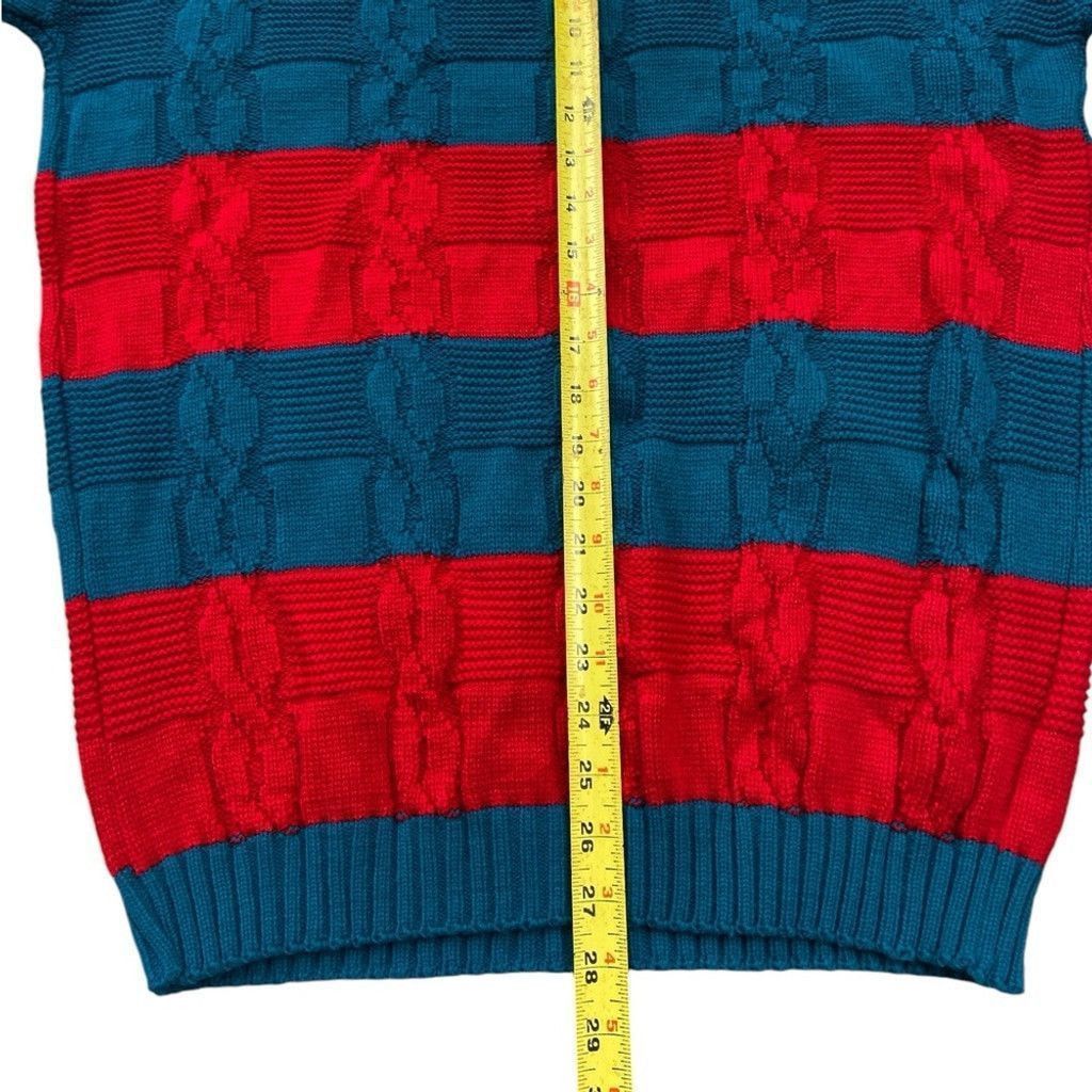 Jonathan Saunders Jonathan Logan Vintage Cable Knit Retro Red Blue Medium Size US M / EU 48-50 / 2 - 3 Thumbnail