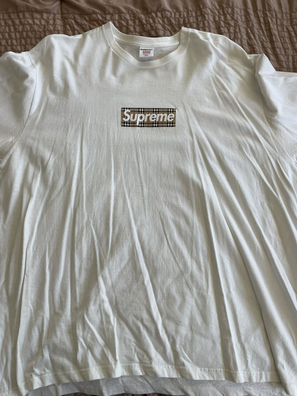 Supreme Supreme Burberry Box Logo Tee XXL | Grailed