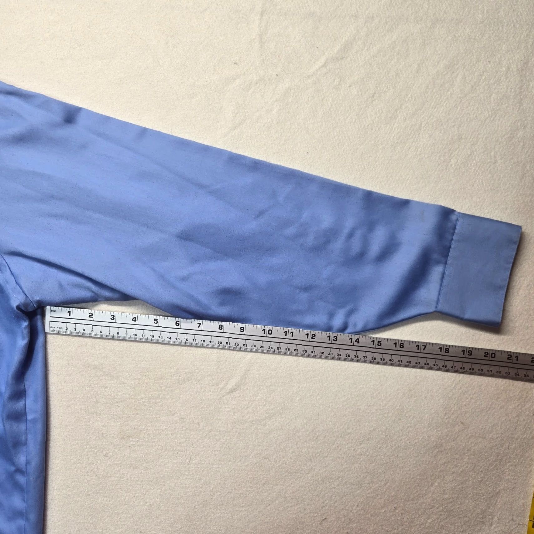 Geoffrey Beene VINTAGE Geoffrey Beene Dress Shirt Men XL Blue Solid 17 34/35 Business Casual Size 46R - 5 Thumbnail
