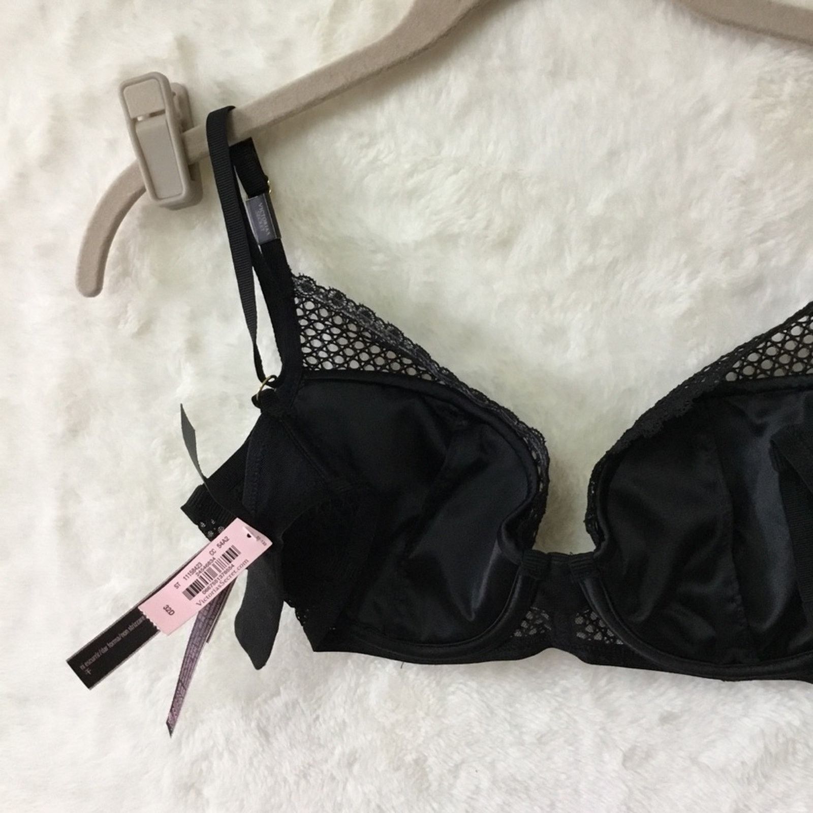 Victoria's Secret Victoria's Secret Black Fishnet Lace Push-Up Bra Size ONE SIZE - 5 Thumbnail