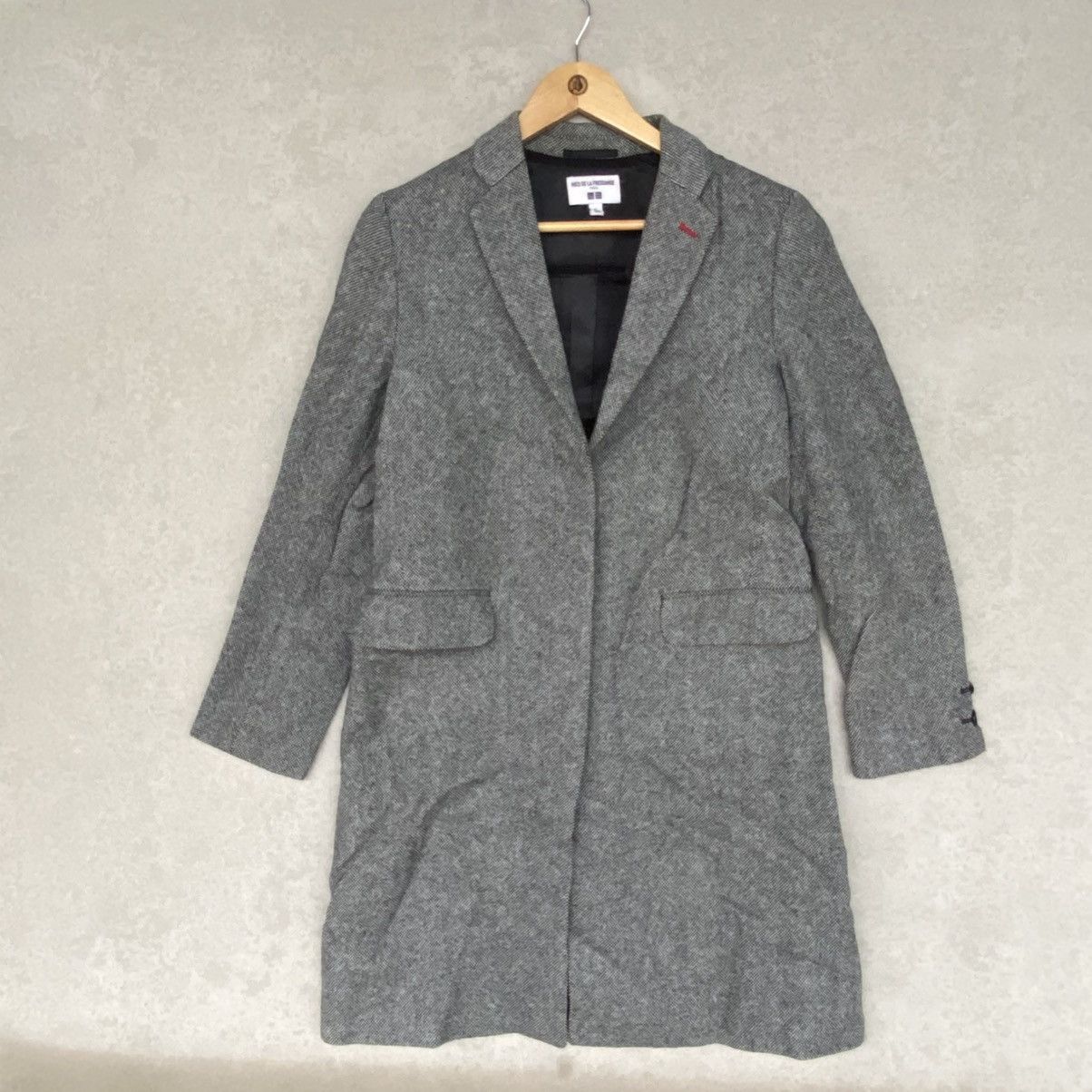Other Vintage Ines De La Fressange Cotton Wool Mix Overcoat Gray Size US L / EU 52-54 / 3 - 1 Thumbnail