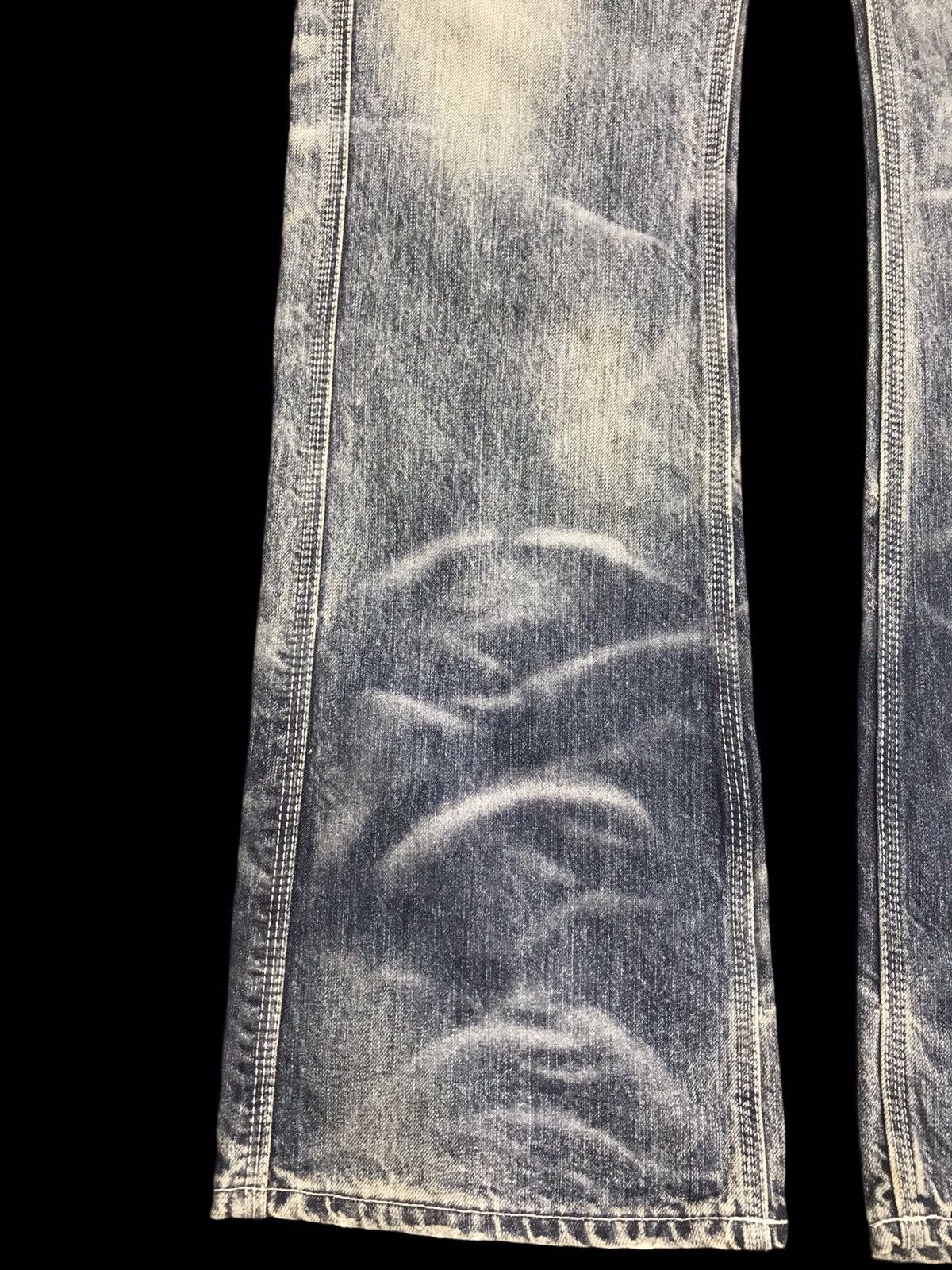 Japanese Brand 💥FLARE💥VINTAGE BLUE WAY SICK FADES FLARE DENIM F315 Size US 35 - 8 Thumbnail