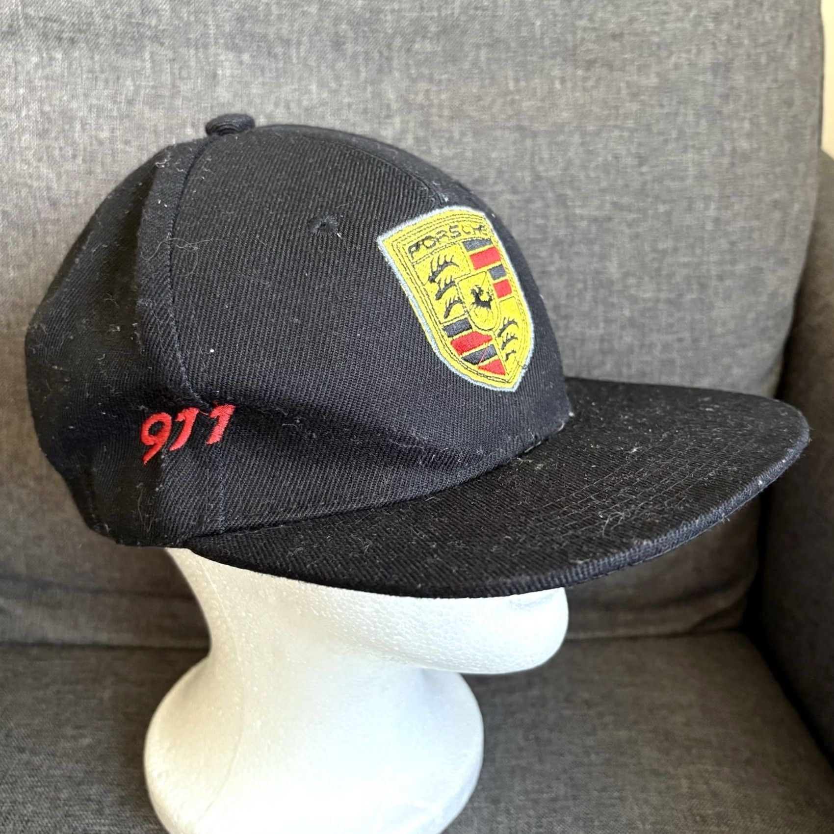 Carrera Porsche Hat Cap Black Adjustable SnapBack Men One Size Cars Classic 80s 90s Logo Crest Logo Crest Size ONE SIZE - 2 Thumbnail