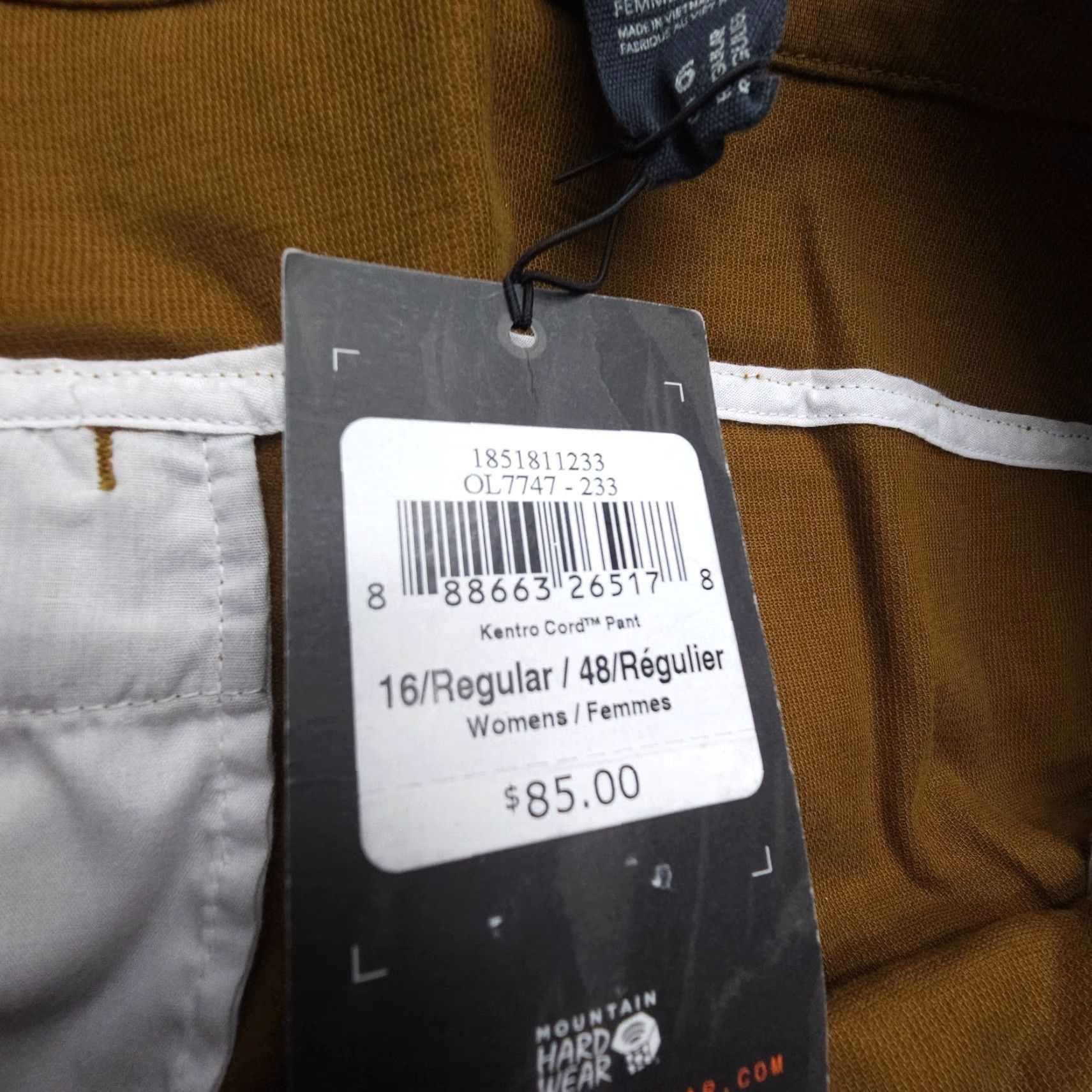 Mountain Hardwear Mountain Hardwear Kentro Corduroy Pants Women 16 Brown NWT Hiking Camping Travel Size 38" / US 16 / IT 52 - 7 Thumbnail