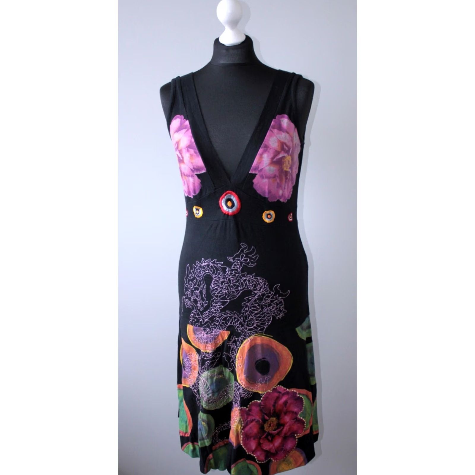 Desigual Desigual Dress Womens Midi A-Line Multicoloured M 98cm 44cm Desigual Dress Womens Midi Multicoloured A-Line M Size M / US 6-8 / IT 42-44 - 2 Thumbnail