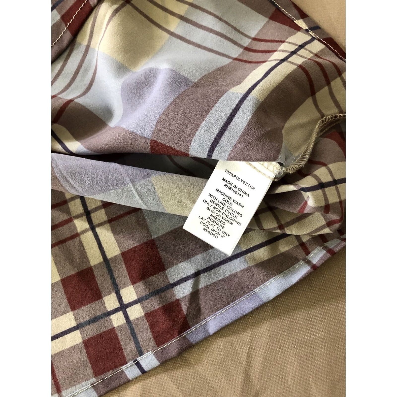 Vintage Daily Thread Top 1X Blue Brown Plaid Neck Boho Hippie Peasant Cottage Tassel Womens Size XL / US 12-14 / IT 48-50 - 6 Thumbnail