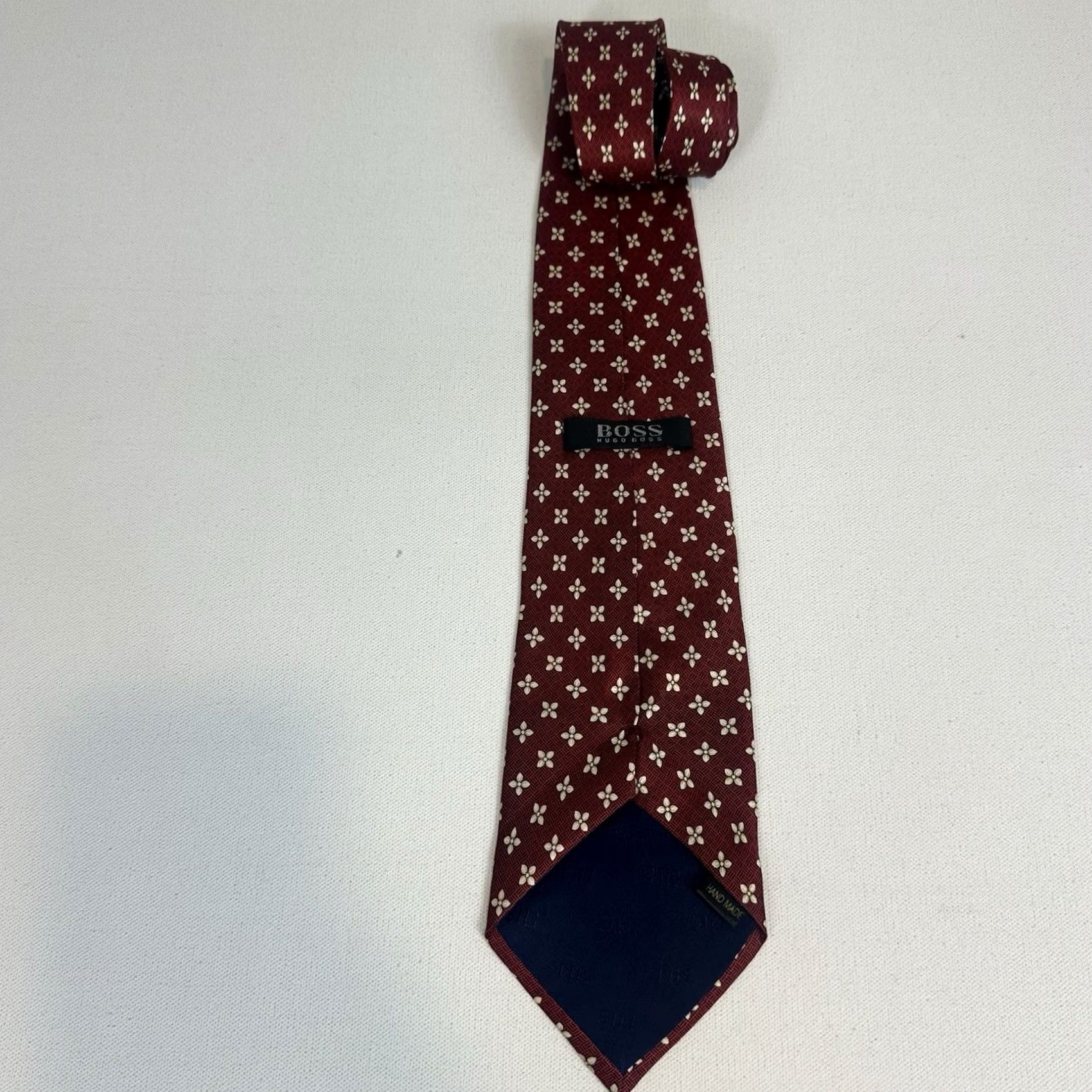 Hugo Boss HUGO BOSS Tie Silk Red Glossy Design 58x3.75” Men Designer Size ONE SIZE - 6 Thumbnail