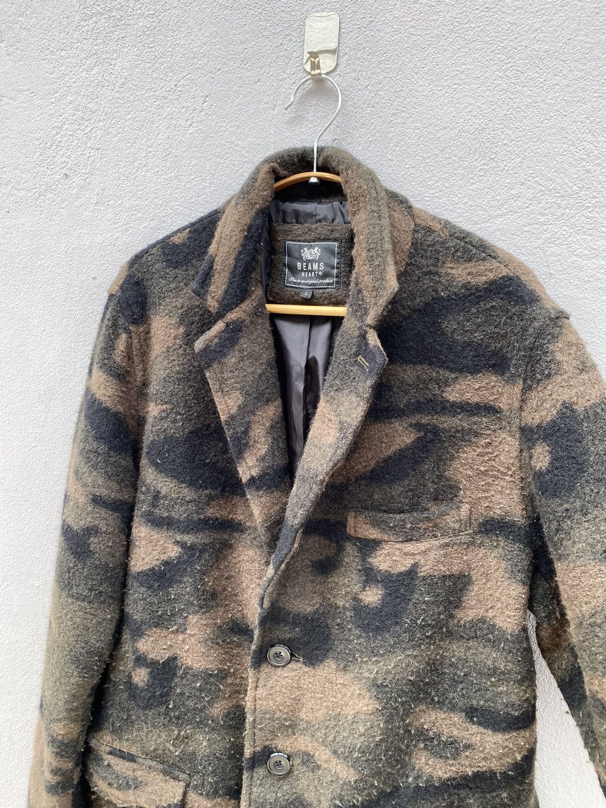 Beams Plus Beams Camouflage Wool Long Jacket Size US L / EU 52-54 / 3 - 7 Thumbnail