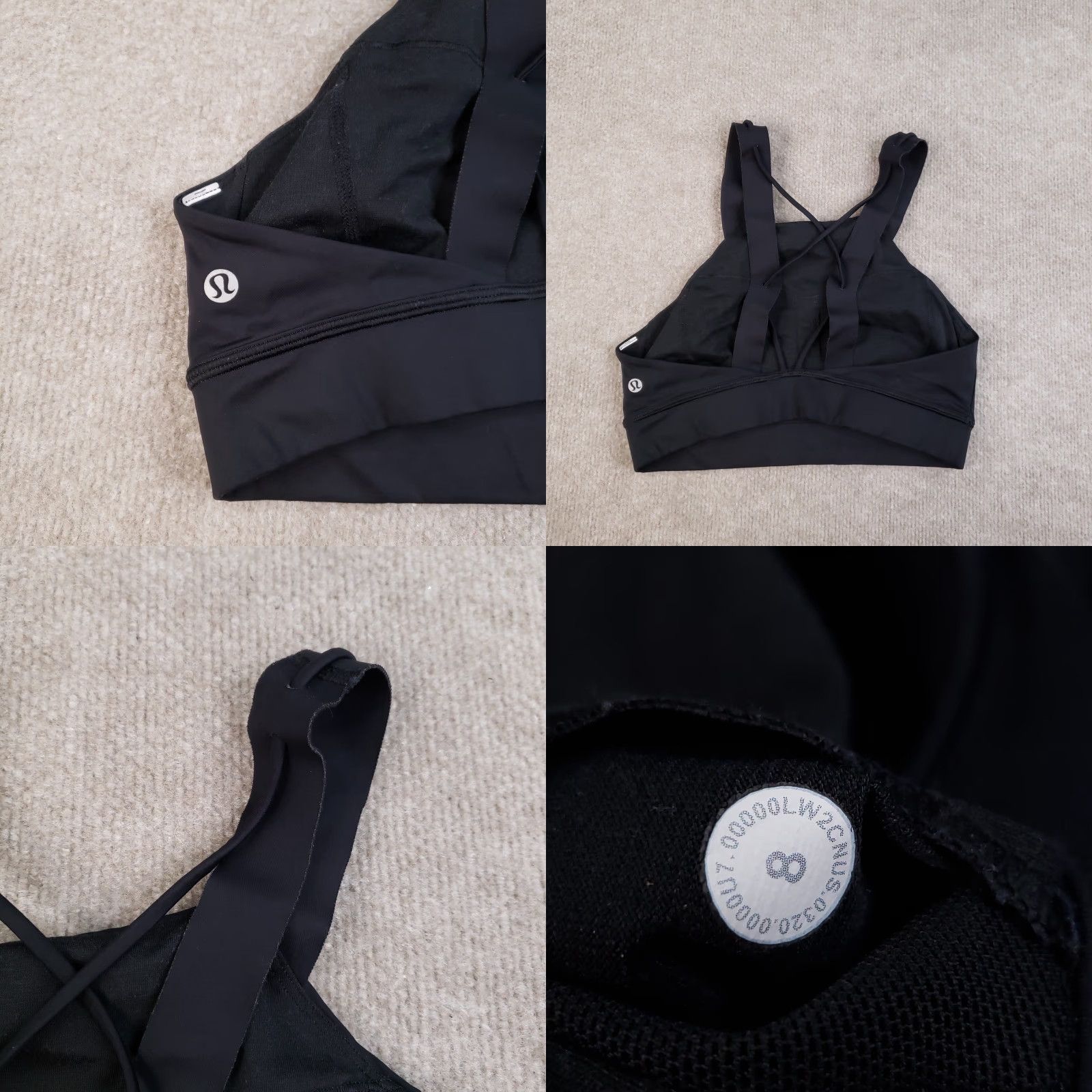 Lululemon Lululemon Strong at Heart Bra Womens Size 8 Black Medium Support Criss Cross Size ONE SIZE - 8 Thumbnail