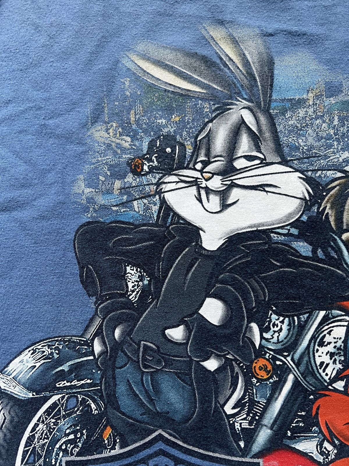 Harley Davidson Vintage Harley-Davidson x Looney Tunes T-Shirt (1990s) Blue Size US XL / EU 56 / 4 - 6 Thumbnail