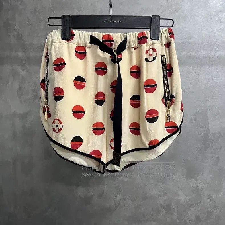 Louis Vuitton Pink polka dot printed straight leg shorts