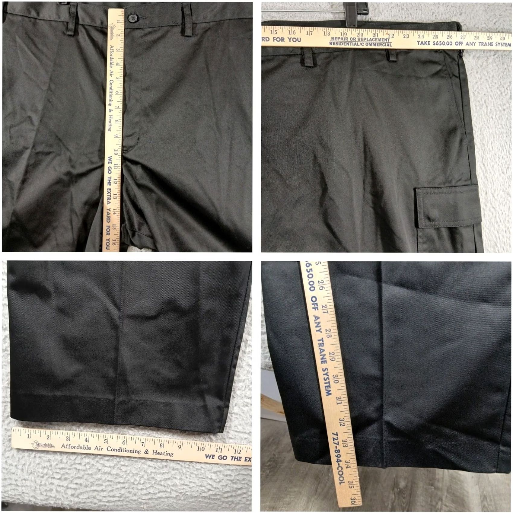 Vintage Edward s Black Utility Chino Cargo Pants Mens 52x34 NWT Size US 36 / EU 52 - 5 Thumbnail
