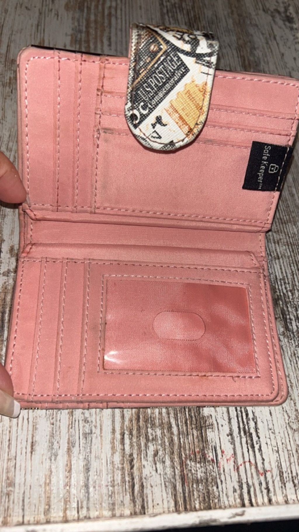 Other Women's Safe Keeper Wallet Beige Pink Postage Stamp Print Size ONE SIZE - 5 Thumbnail