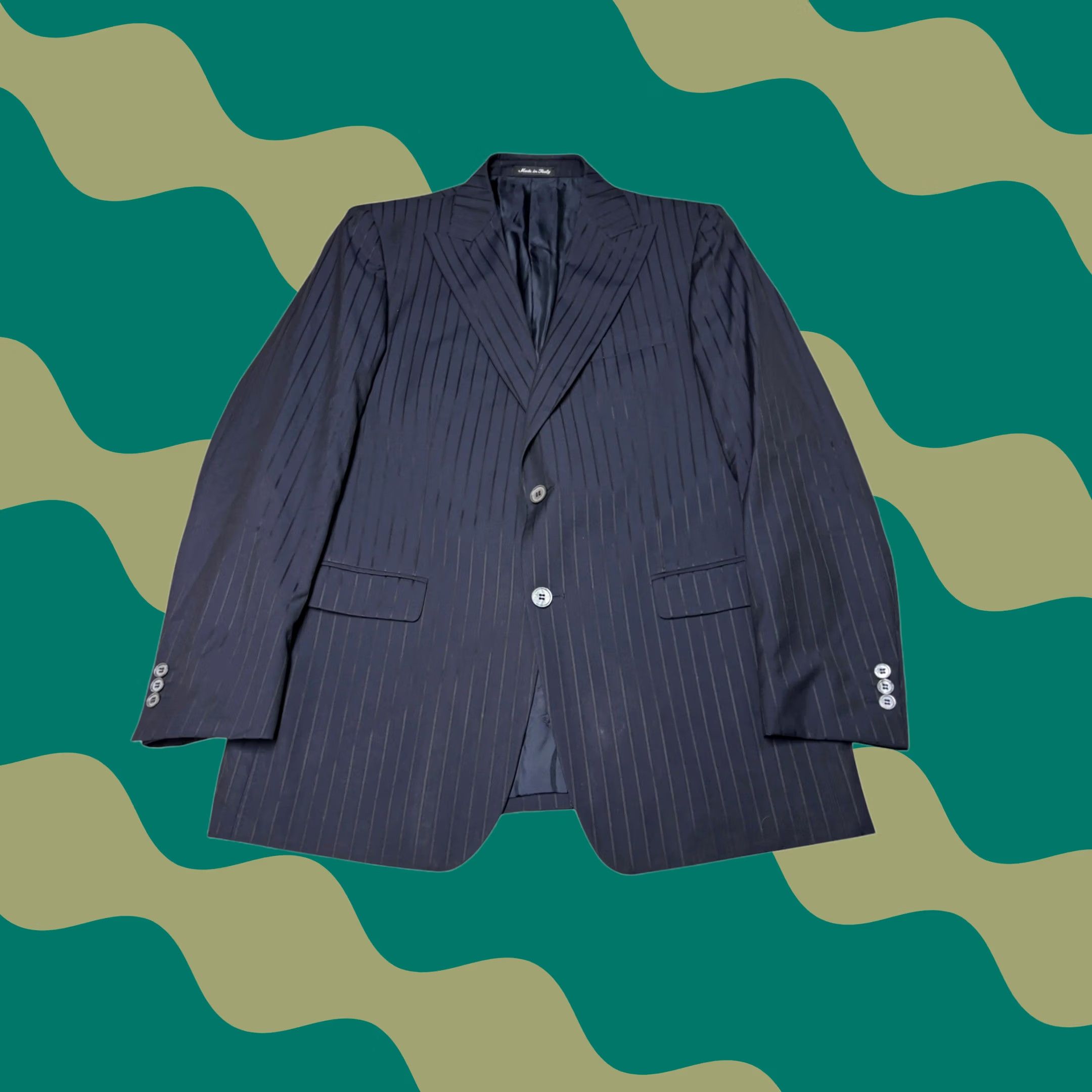 Pal Zileri Pal Zileri Cerimonia Mens Navy Pinstripe 100s Wool Blazer Italy 54R Eu 44R US Size 44R - 1 Thumbnail