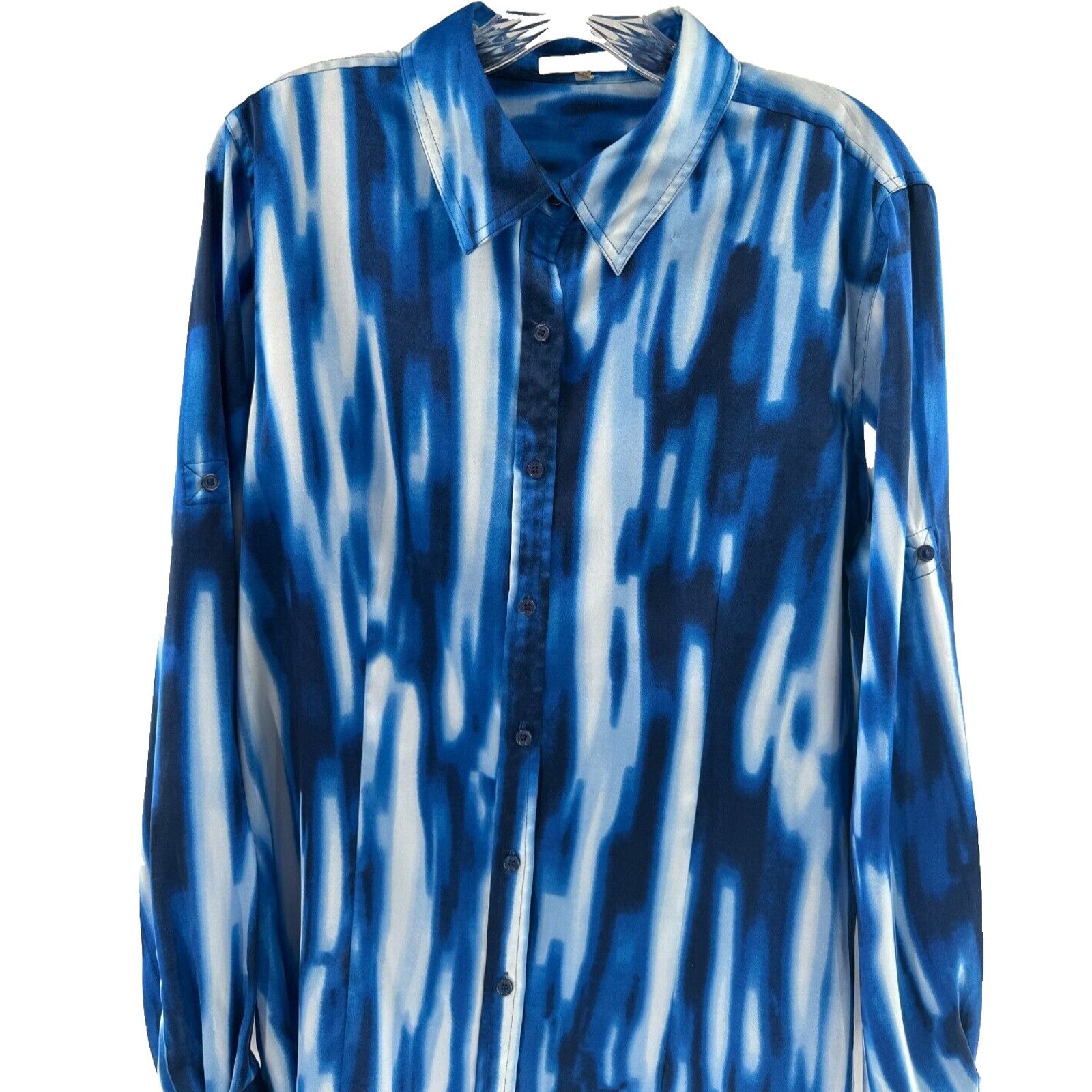 Calvin Klein Calvin Klein Retro Modern Blue White Tie Dye Stripe Shirt L Size L / US 10 / IT 46 - 2 Thumbnail