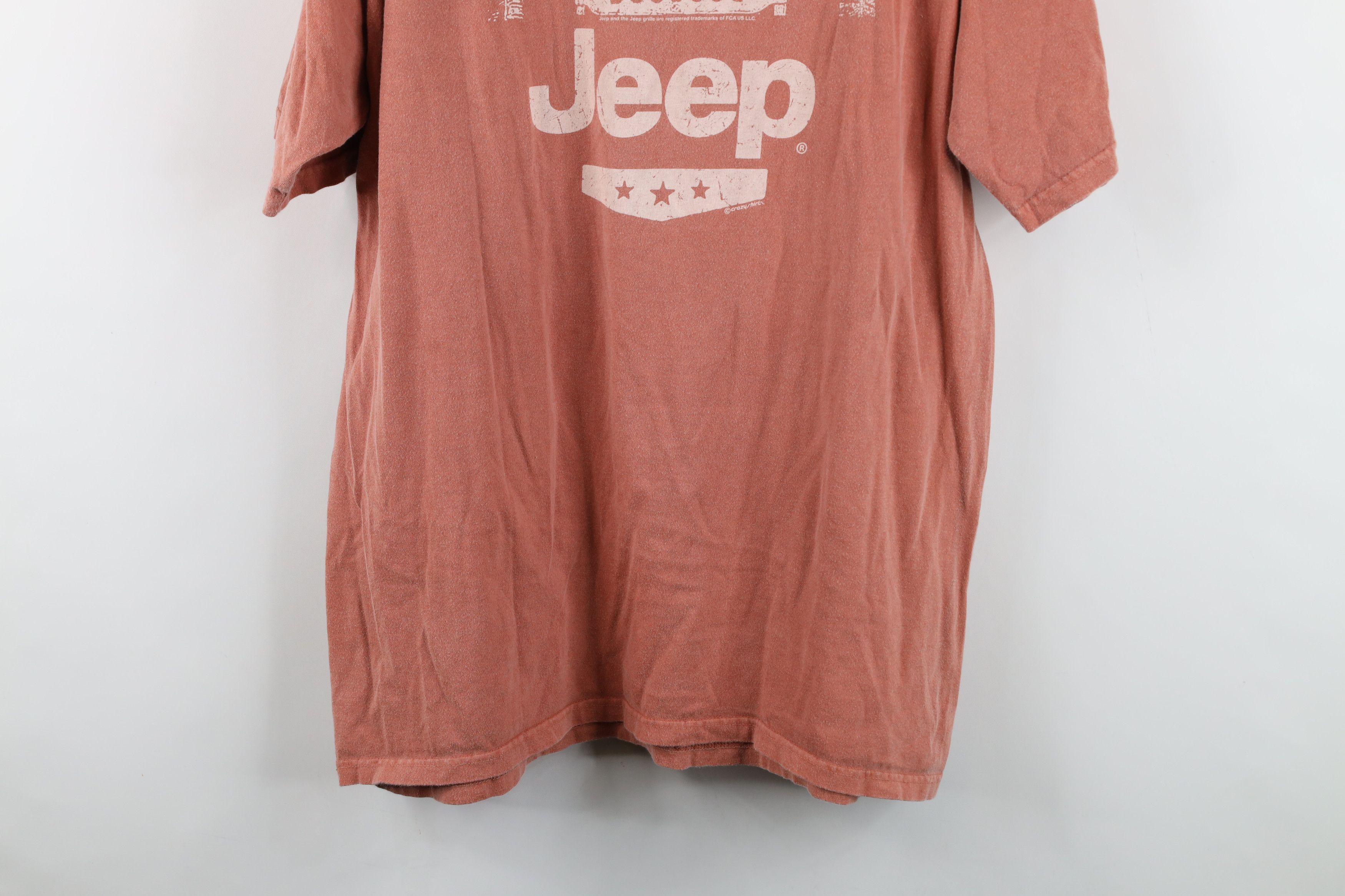 Vintage Vintage 90s Y2K Pigment Dye Jeep Motors T-Shirt Red Orange Size US L / EU 52-54 / 3 - 15 Thumbnail