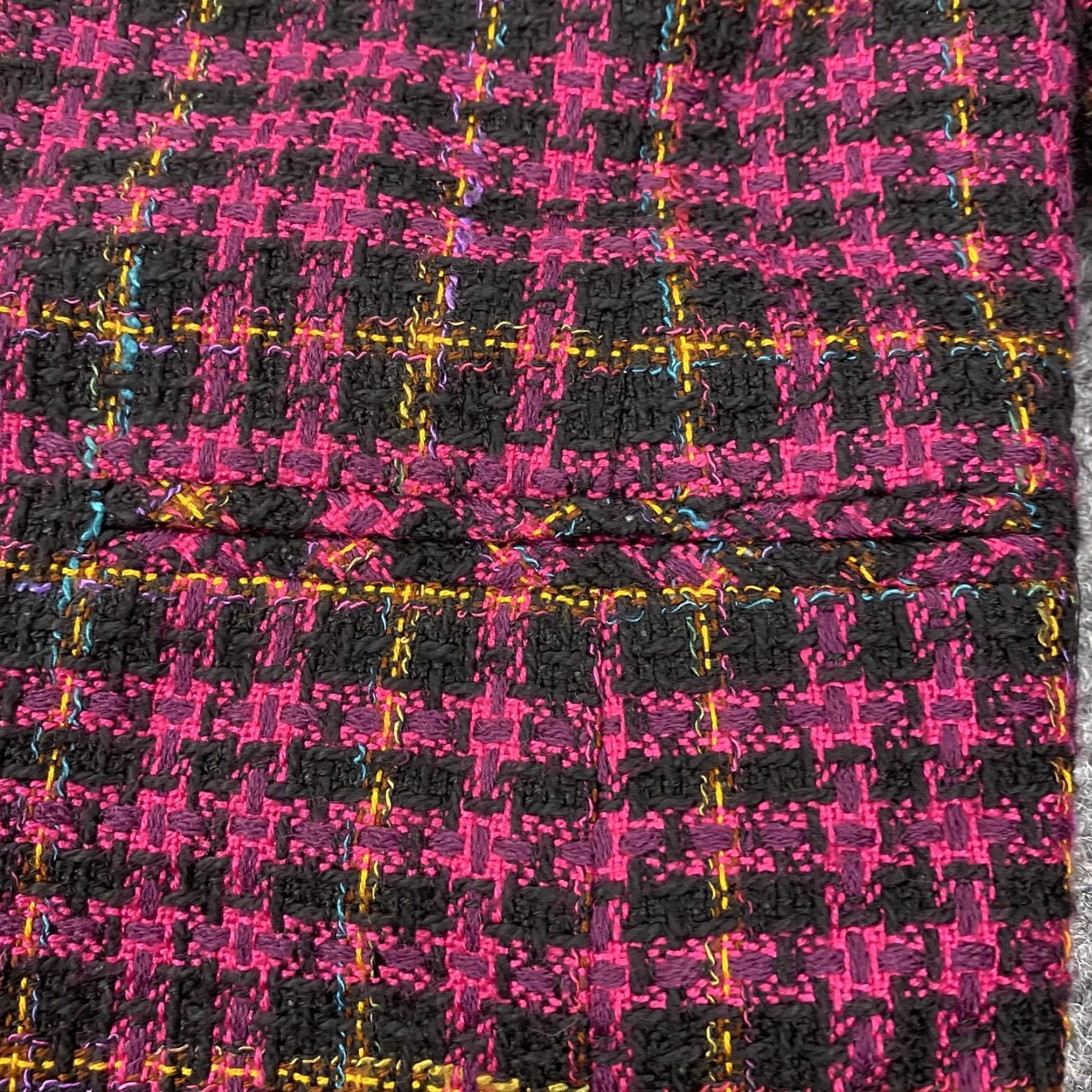 Vintage VINTAGE That's Me! Blazer Womens 18 Pink Black Tweed Plaid Single-Breasted Notch Lapel Jacket Tailored Business Workwear Womens 90s Size XXL / US 16-18 / IT 52-54 - 4 Thumbnail