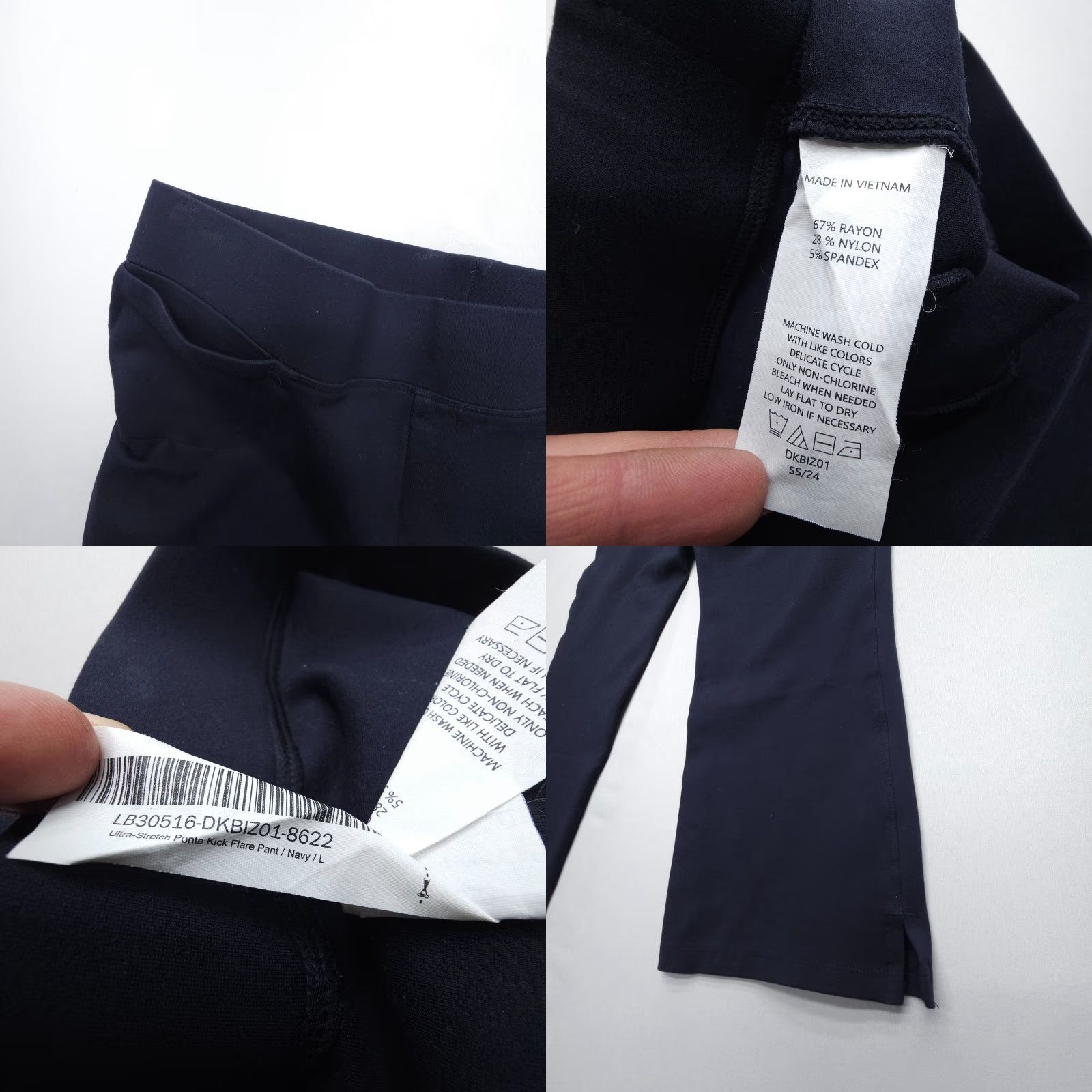 Quince Quince Pull On Navy Blue Quince Ultra Stretch Ponte Kick Flare Pants Large Navy Career Crop Size 36" / US 14 / IT 50 - 8 Thumbnail