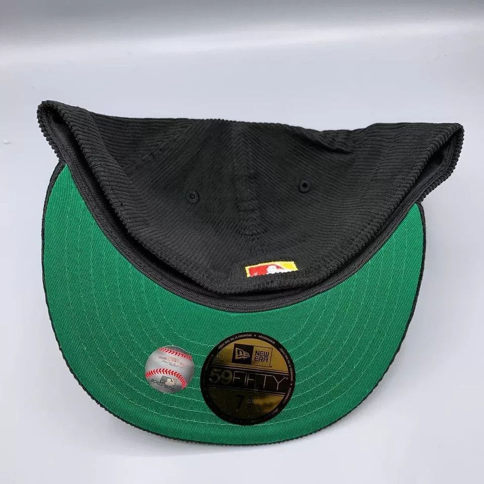 New Era Brooklyn Dodgers Hat Men 7 5/8 Black Corduroy Fitted Cap Size ONE SIZE - 6 Thumbnail