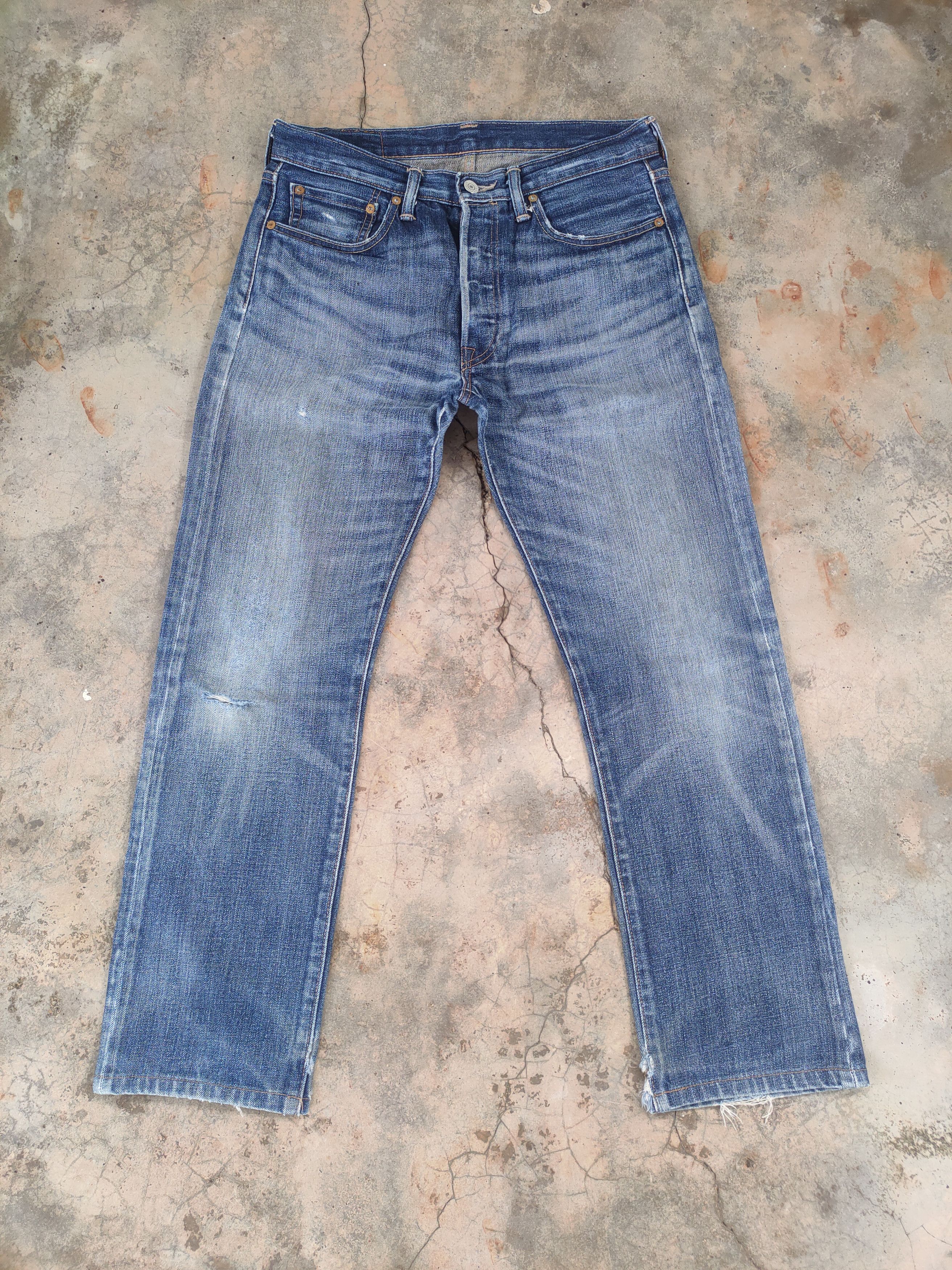 Levi's W32 LEVI'S 501 FADED DISTRESSED JEAN PANTS Size US 32 / EU 48 - 3 Thumbnail
