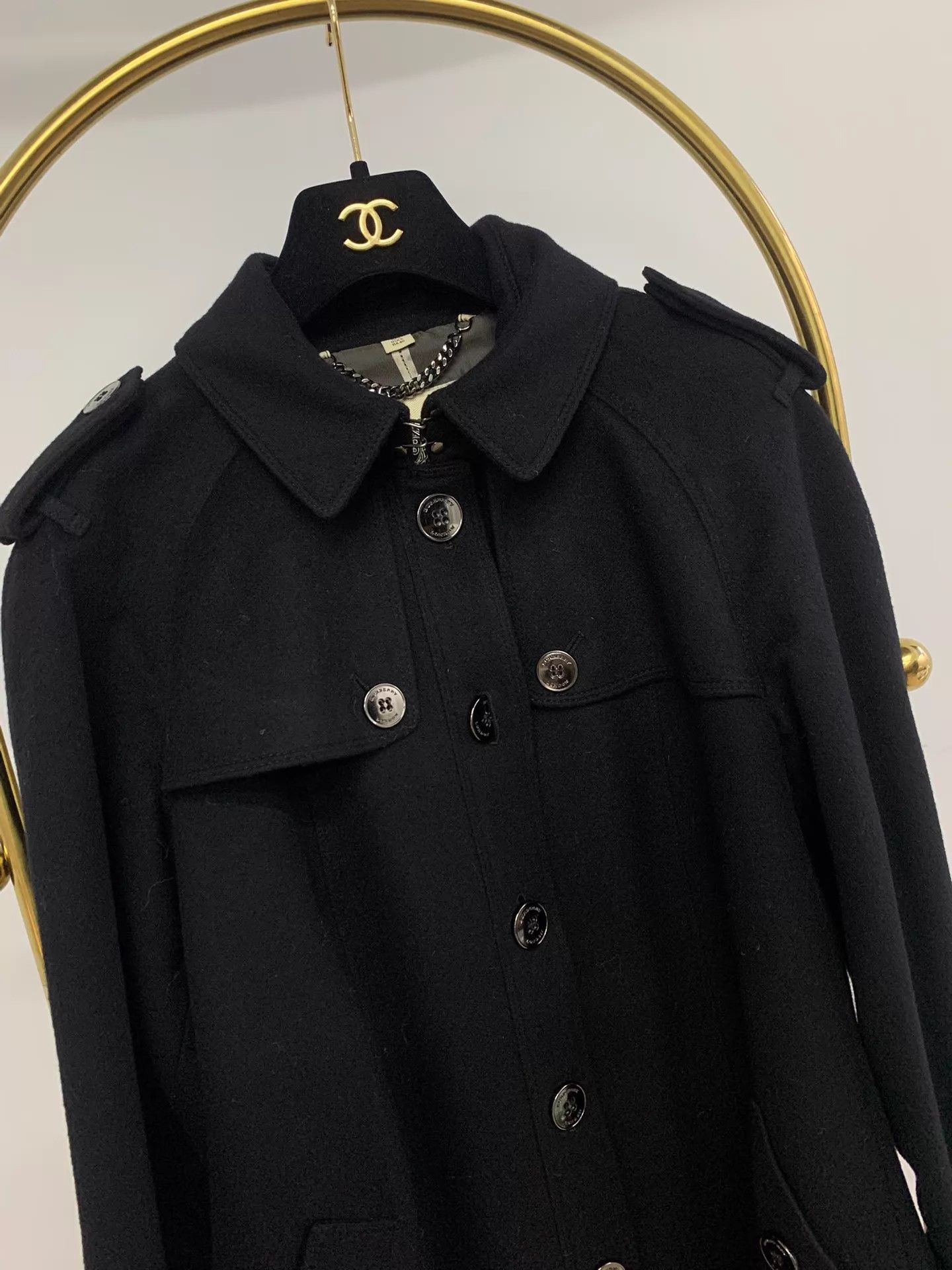 Burberry Burberry Black Wool-Cashmere Coat UK8 New Size S / US 4 / IT 40 - 2 Thumbnail