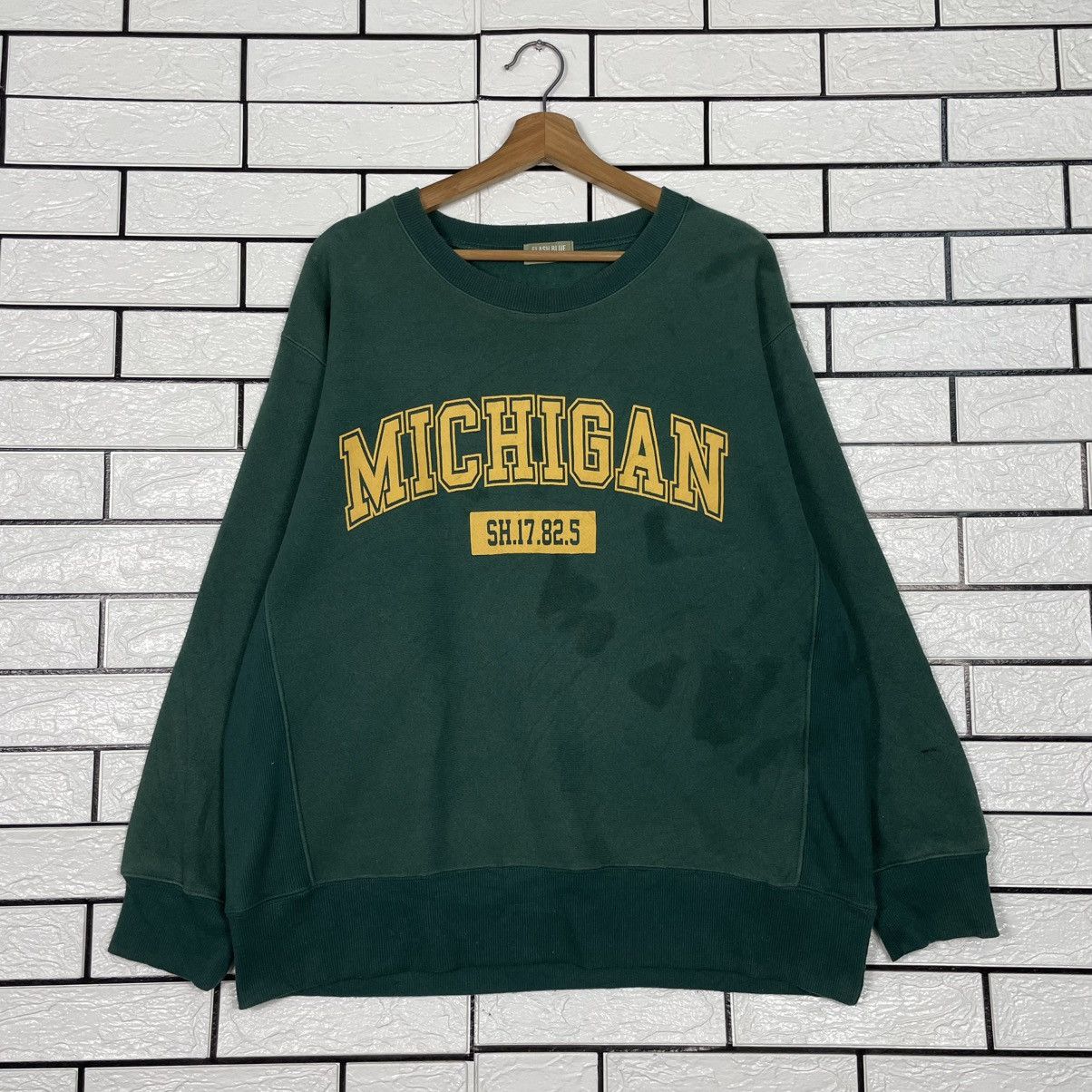 Japanese Brand Michigan Crewneck Green Sweatshirt Size US L / EU 52-54 / 3 - 1 Thumbnail